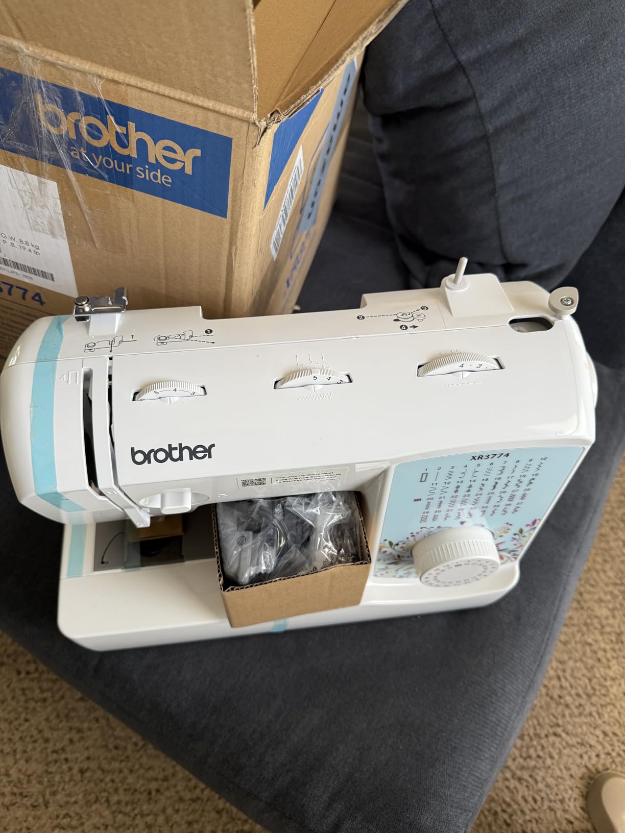 Brother Sewing and Quilting Machine, XR3774, 37 Built-in Stitches, Wide Table, 8 Included Sewing Feet - Customer Photo 4