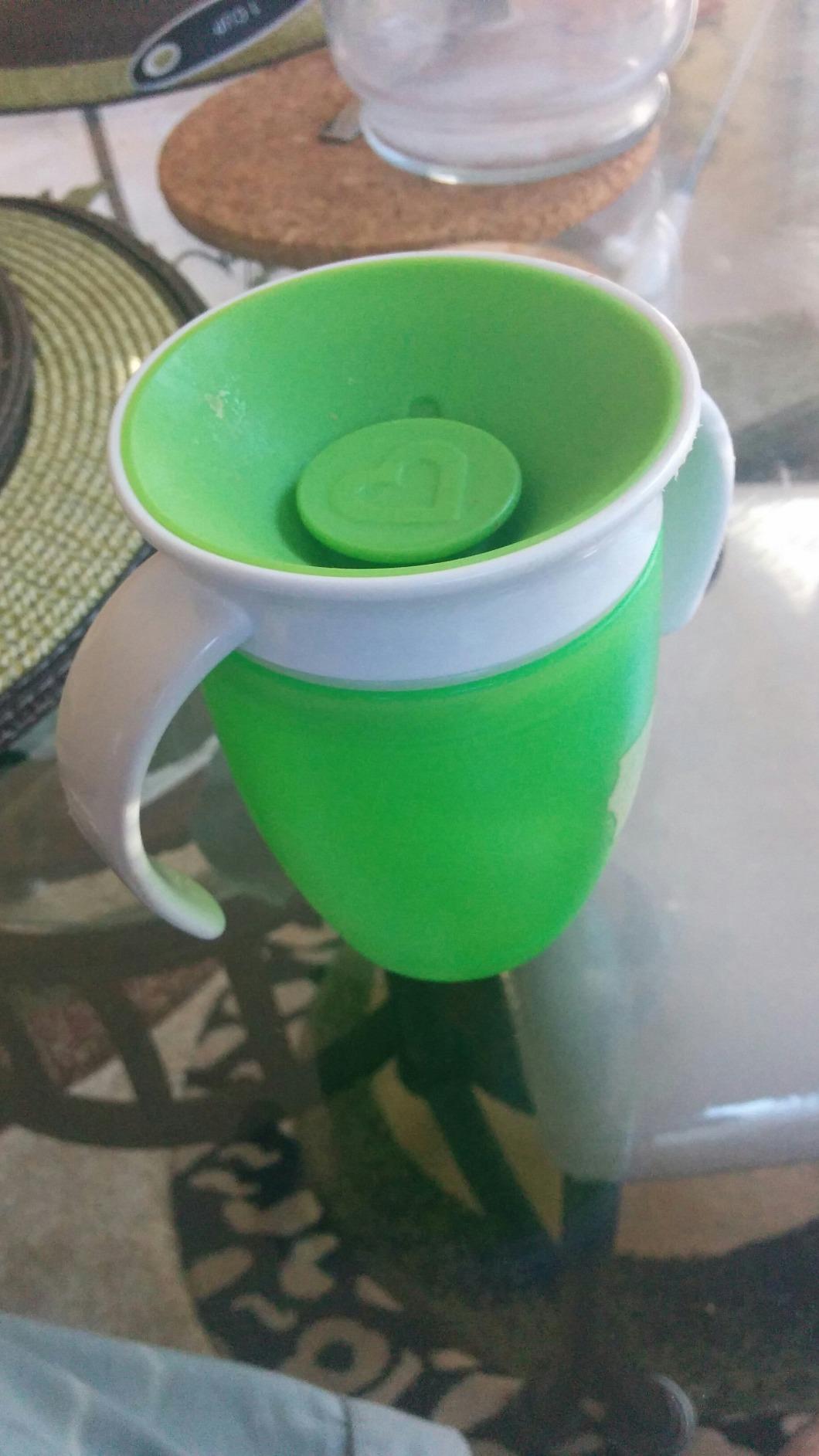 Munchkin Sippy Cup for 6 Month Old and Up, Spill Proof Miracle 360 Toddler Cups with Transition Handles, 7 Ounce, 2 Pack, Blue/Green - Customer Photo 2