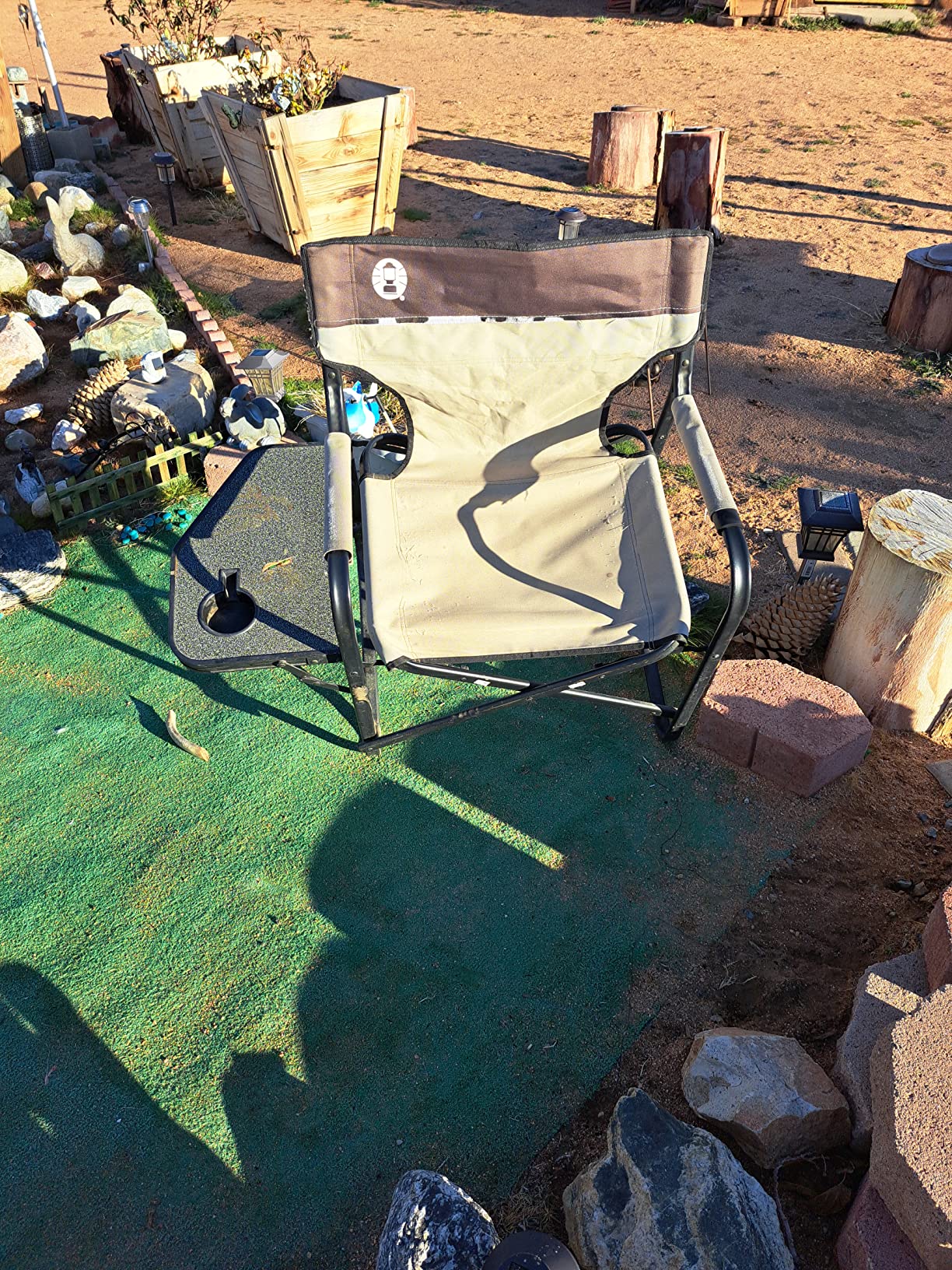 Coleman Outpost Elite Folding Camping Chair with Side Table & Cup Holder, Weather-Resistant Portable Chair with Arm Rests - Customer Photo 1