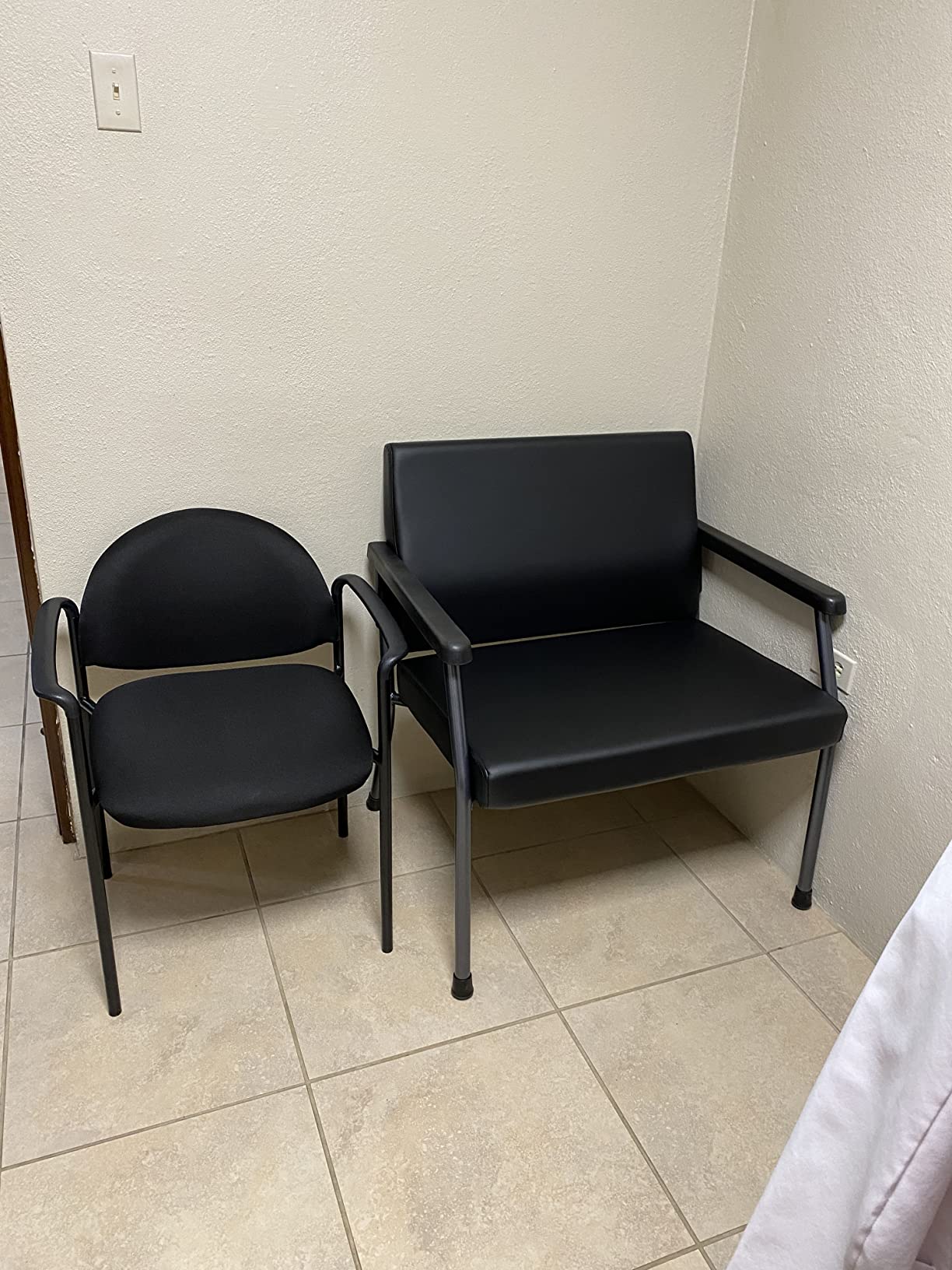 Office Star Bariatric Big and Tall Medical Office Chair with Oversized 29 Inch Wide Seat and Sturdy Metal Frame with Back Reinforcement, 500 Pound Limit, Dillon Black Faux Leather Fabric - Customer Photo 1
