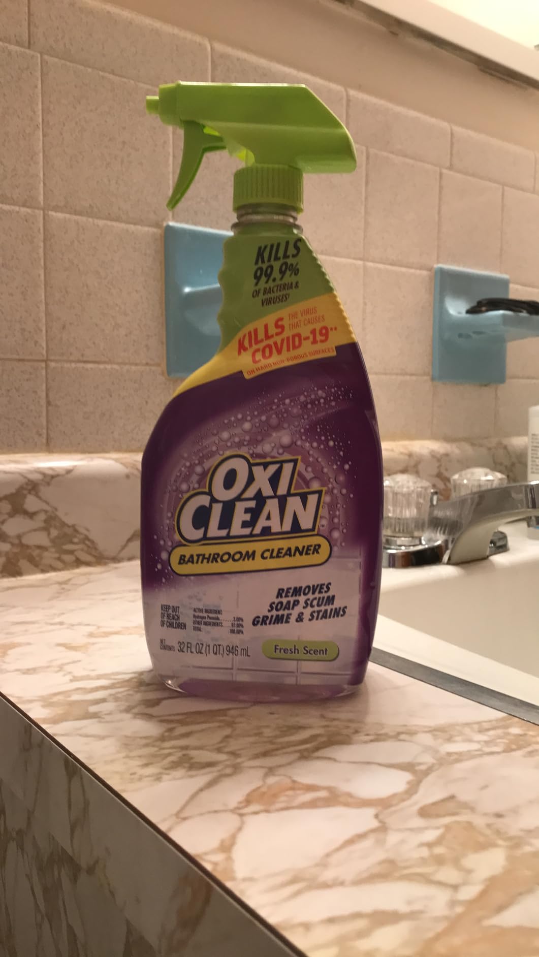 OxiClean Bathroom Cleaner, Shower, Tub & Tile, Powered by OxiClean Stainfighters, 32 oz - Customer Photo 4