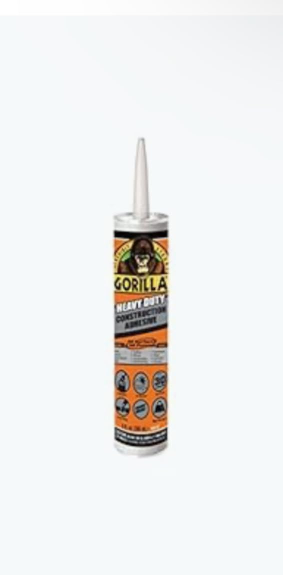 Gorilla Heavy Duty Construction Adhesive, White Glue, 9 Ounce Cartridge (Pack of 1) - Gap Filling and Waterproof Customer Review Gorilla Heavy Duty Construction Adhesive, White Glue, 9 Ounce Cartridge (Pack of 1) - Gap Filling and Waterproof - Customer Photo 1