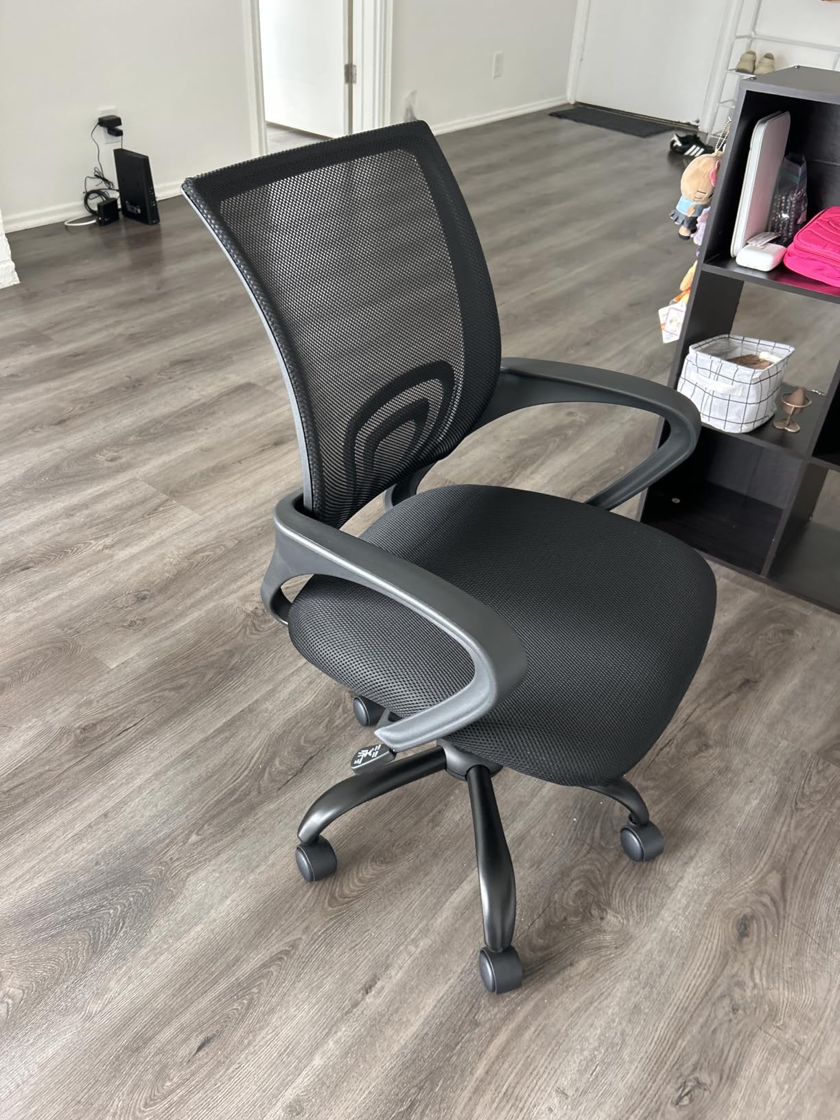 BestOffice Office Chair Ergonomic Cheap Desk Chair Mesh Computer Chair Lumbar Support Modern Executive Adjustable Stool Rolling Swivel Chair for Back Pain (Black) - Customer Photo 3