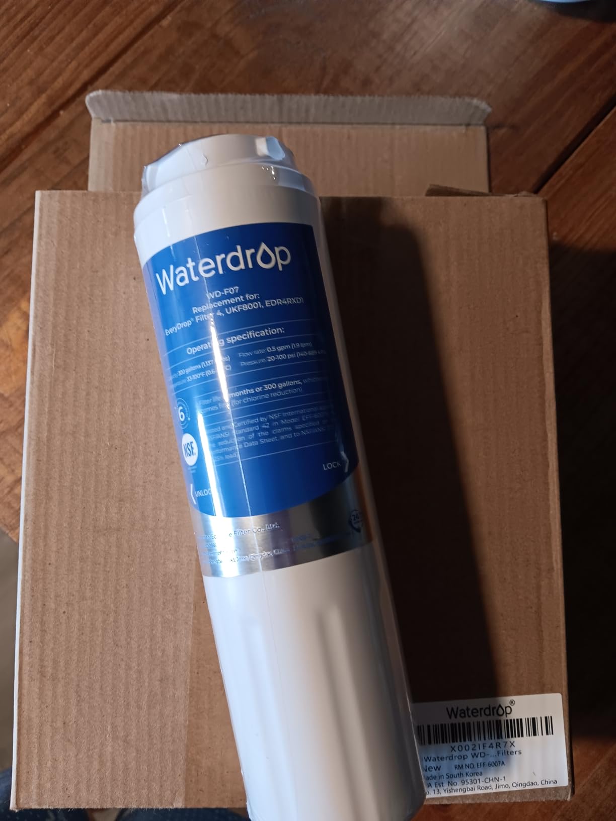 Waterdrop EDR4RXD1 Replacement for EveryDrop® Filter 4, Whirlpool® UKF8001, 4396395, Maytag® UKF8001AXX-200, UKF8001AXX-750, WD-F07, Refrigerator Water Filter, 3 Filters (Package May Vary) - Customer Photo 1