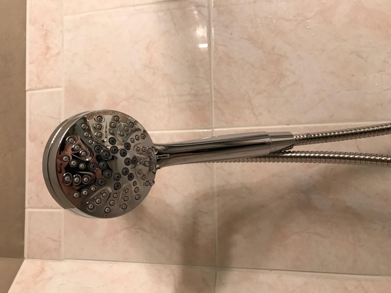 Moen Engage Magnetix Shower Head with Handheld Sprayer, 6 Handheld Shower Head Spray Functions, Spot Resist Brushed Nickel Finish, 26100EPSRN Customer Review Moen Engage Magnetix Shower Head with Handheld Sprayer, 6 Handheld Shower Head Spray Functions, Spot Resist Brushed Nickel Finish, 26100EPSRN - Customer Photo 2