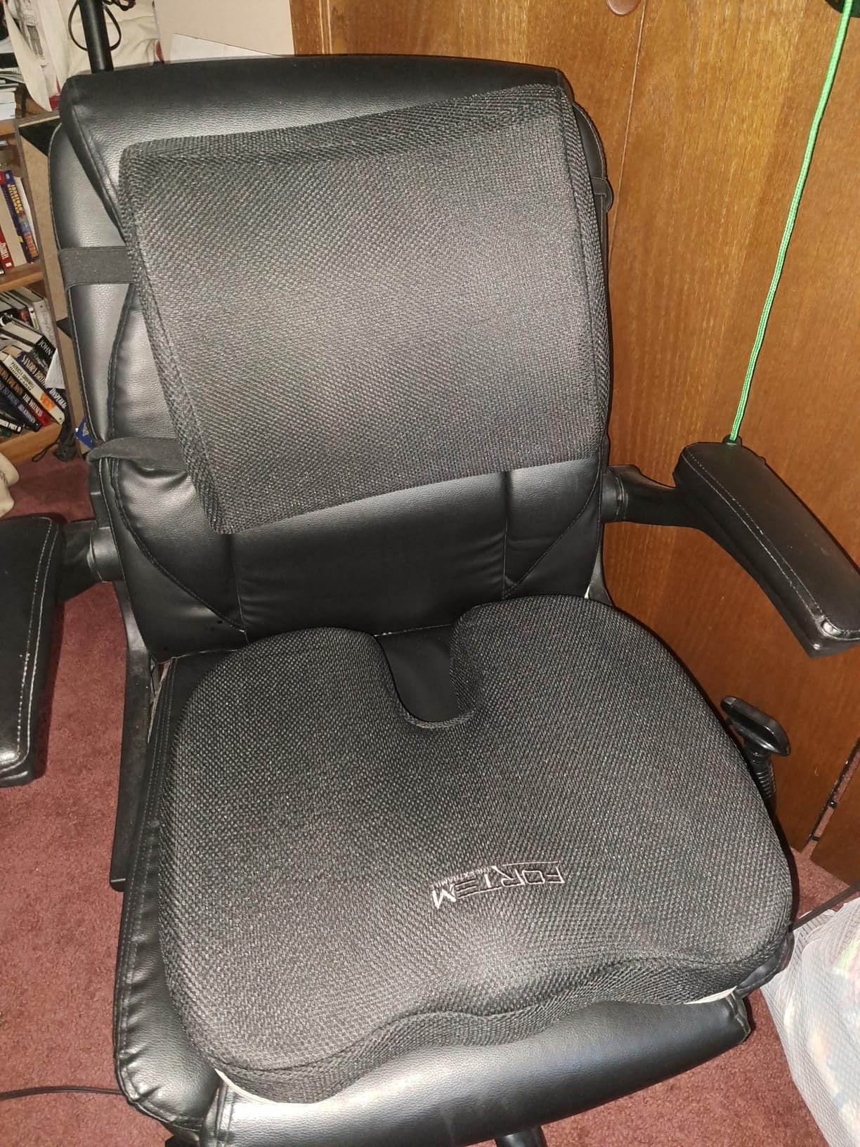 FORTEM Office Chair Cushion and Back Support for Office Chair, Lumbar Support Pillow, Memory Foam, Non Slip Sitting and Back Rest for Gaming, Car Seat Cushion, Chair Pad - Customer Photo 4