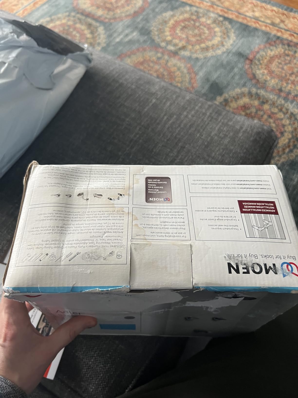 Moen Adler Double Handle Traditional Tub and Shower Trim Package with Single Function Shower Head - Customer Photo 2