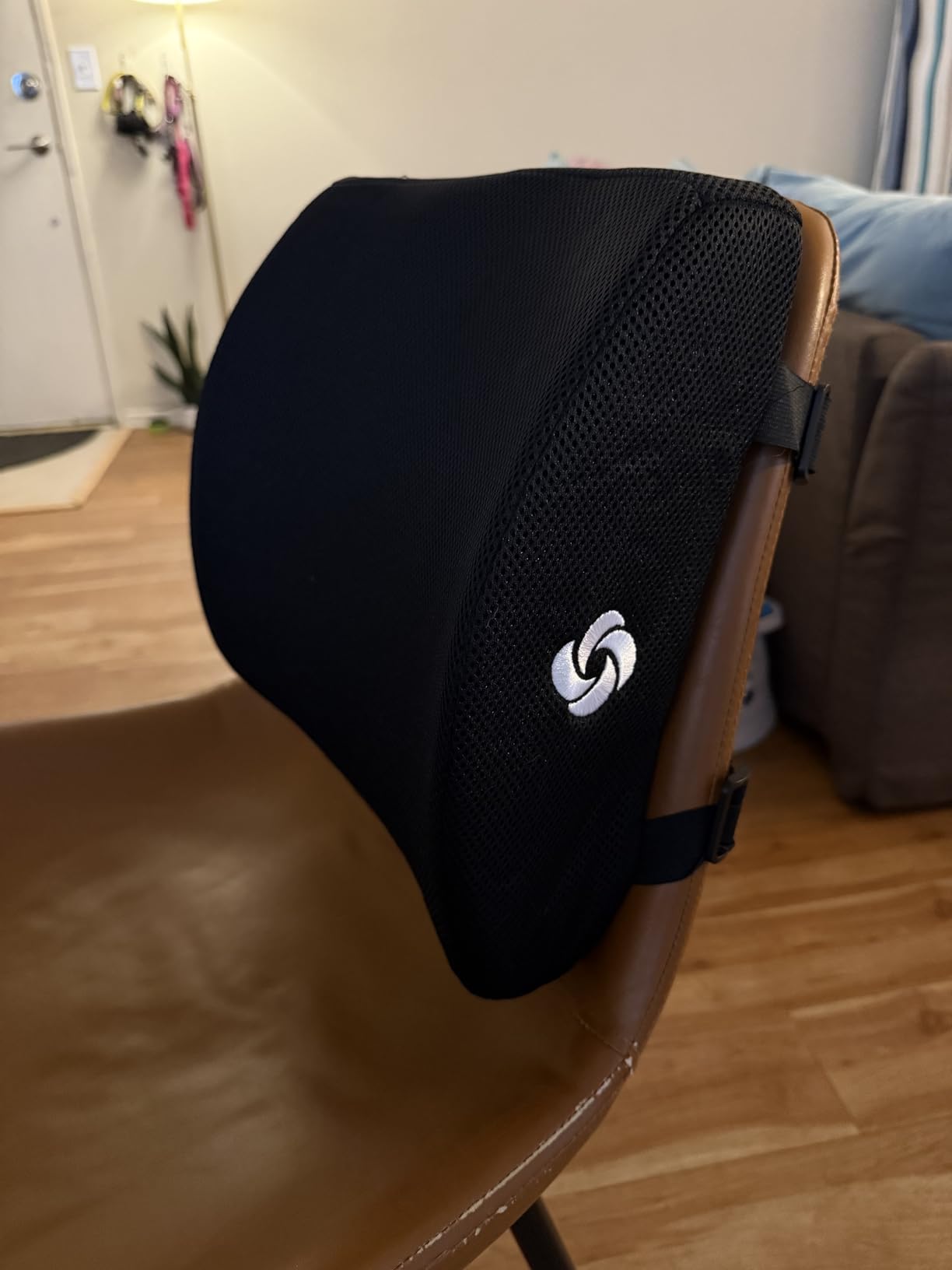 Samsonite Ergonomic Lumbar Support Pillow for Office Chair, Gaming Chair, or Car, Memory Foam Cushion with Ventilated Mesh and Adjustable Strap - Customer Photo 2