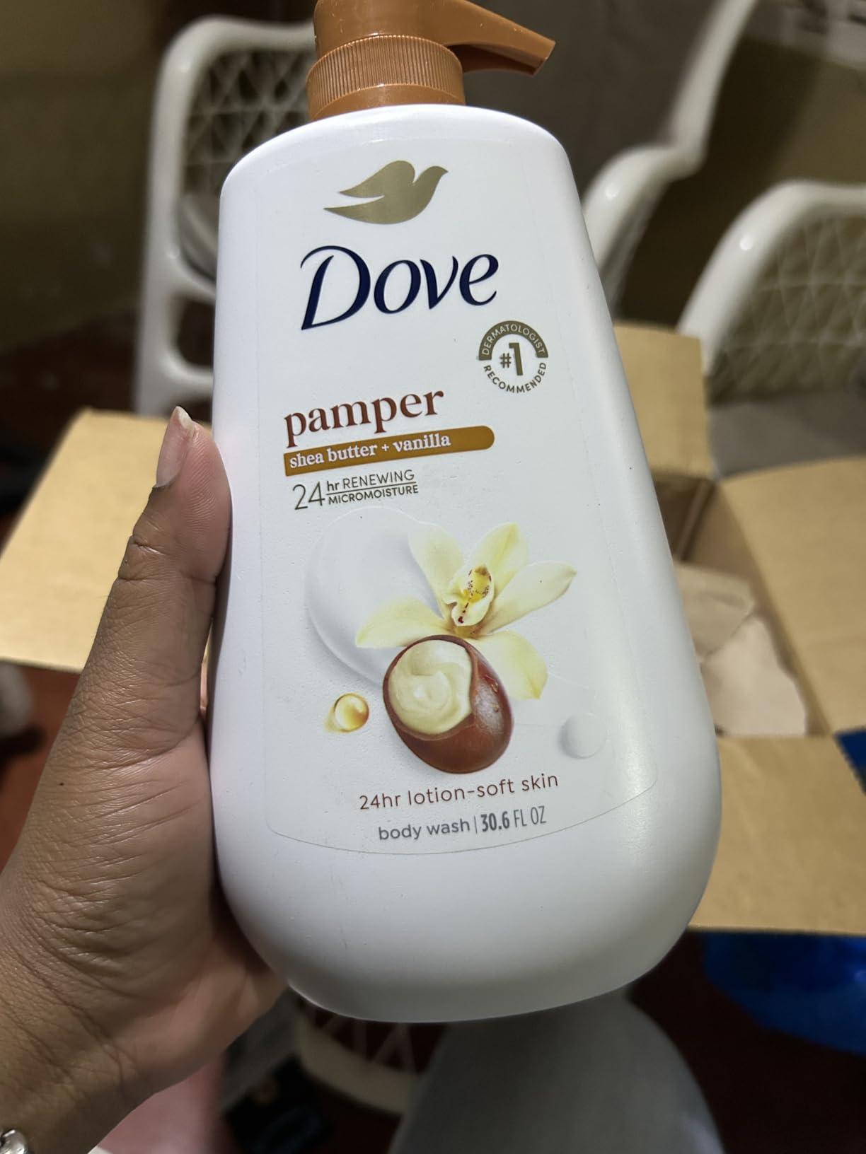 Dove Body Wash with Pump Pamper Shea Butter & Vanilla for 24hr Lotion-Soft Skin Moisturizing Skin Cleanser with No Sulfates No Parabens 30.6 oz Customer Review Dove Body Wash with Pump Pamper Shea Butter & Vanilla for 24hr Lotion-Soft Skin Moisturizing Skin Cleanser with No Sulfates No Parabens 30.6 oz - Customer Photo 2
