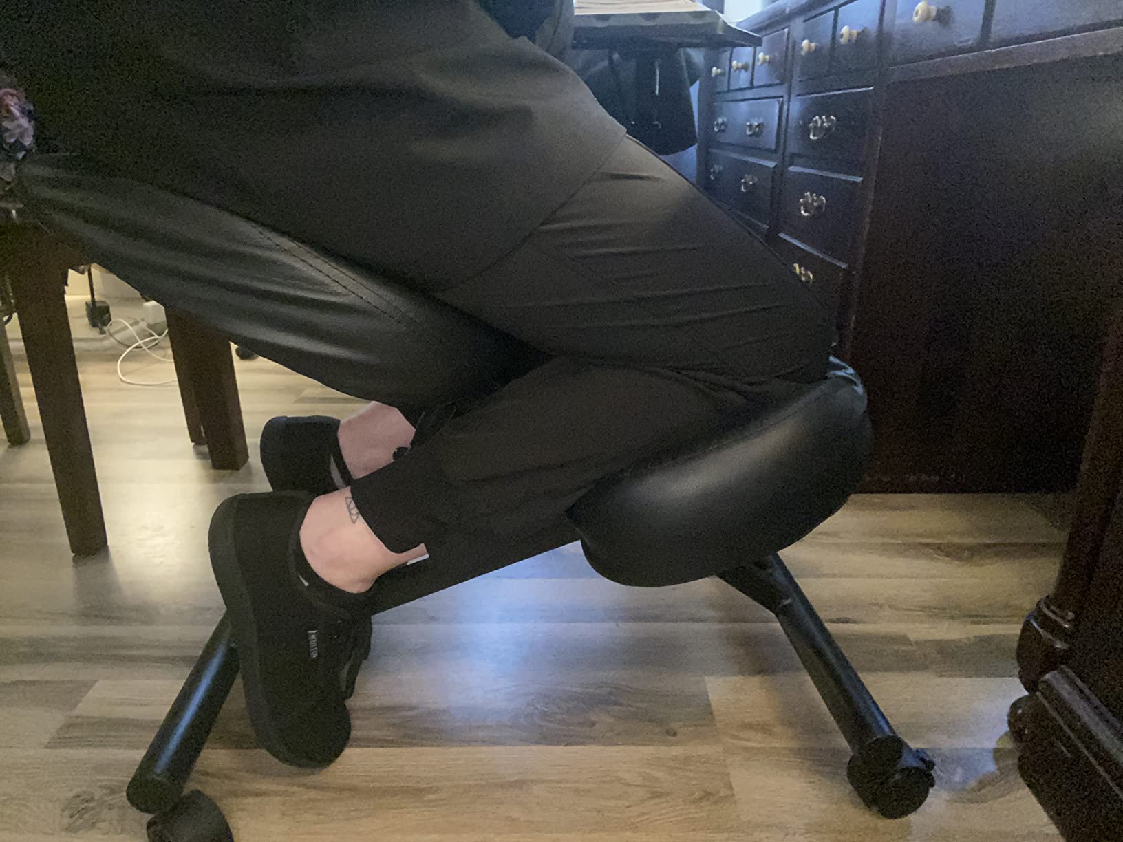 Ergonomic Kneeling Chair, Adjustable Stool for Home and Office - Improve Your Posture with an Angled Seat - Thick Comfortable Moulded Foam Cushions - Brake Casters - Customer Photo 1