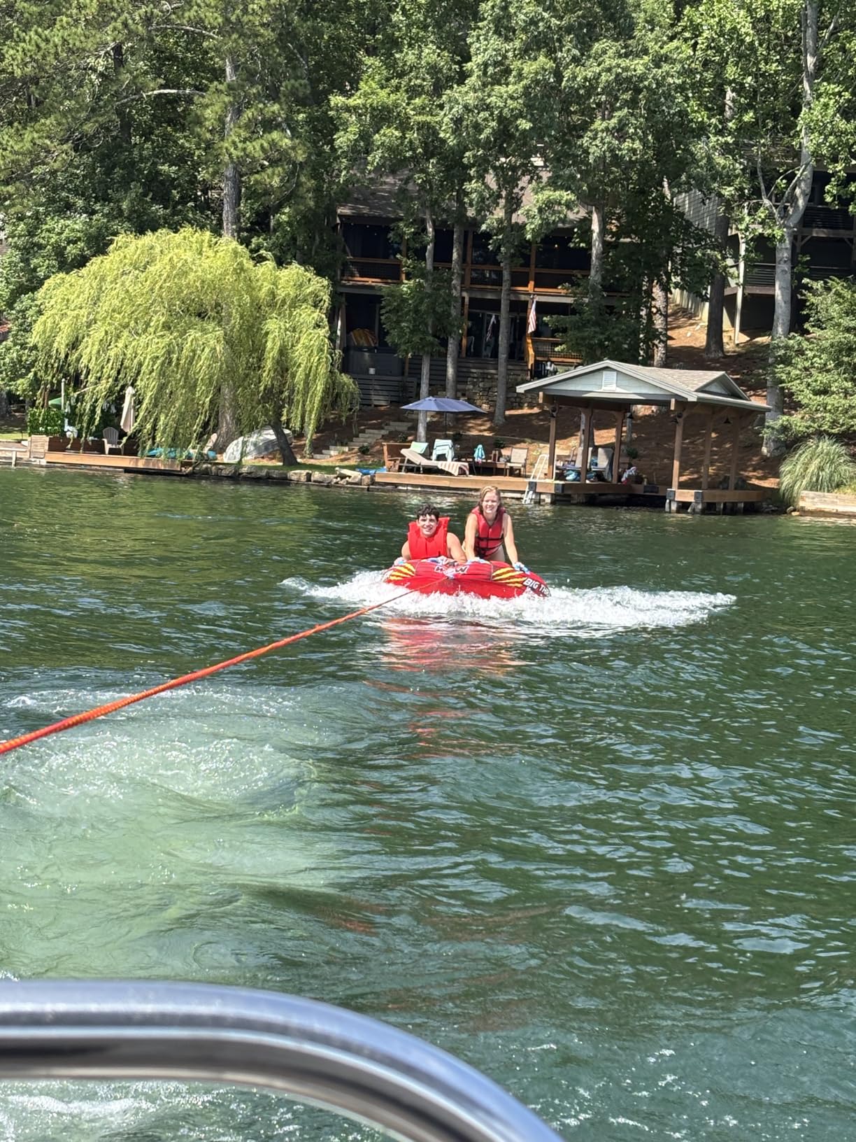 WOW Sports Thriller Towable Deck Tube for Boating Adults, Tubing Boat Inflatable for Water Sports - Customer Photo 2