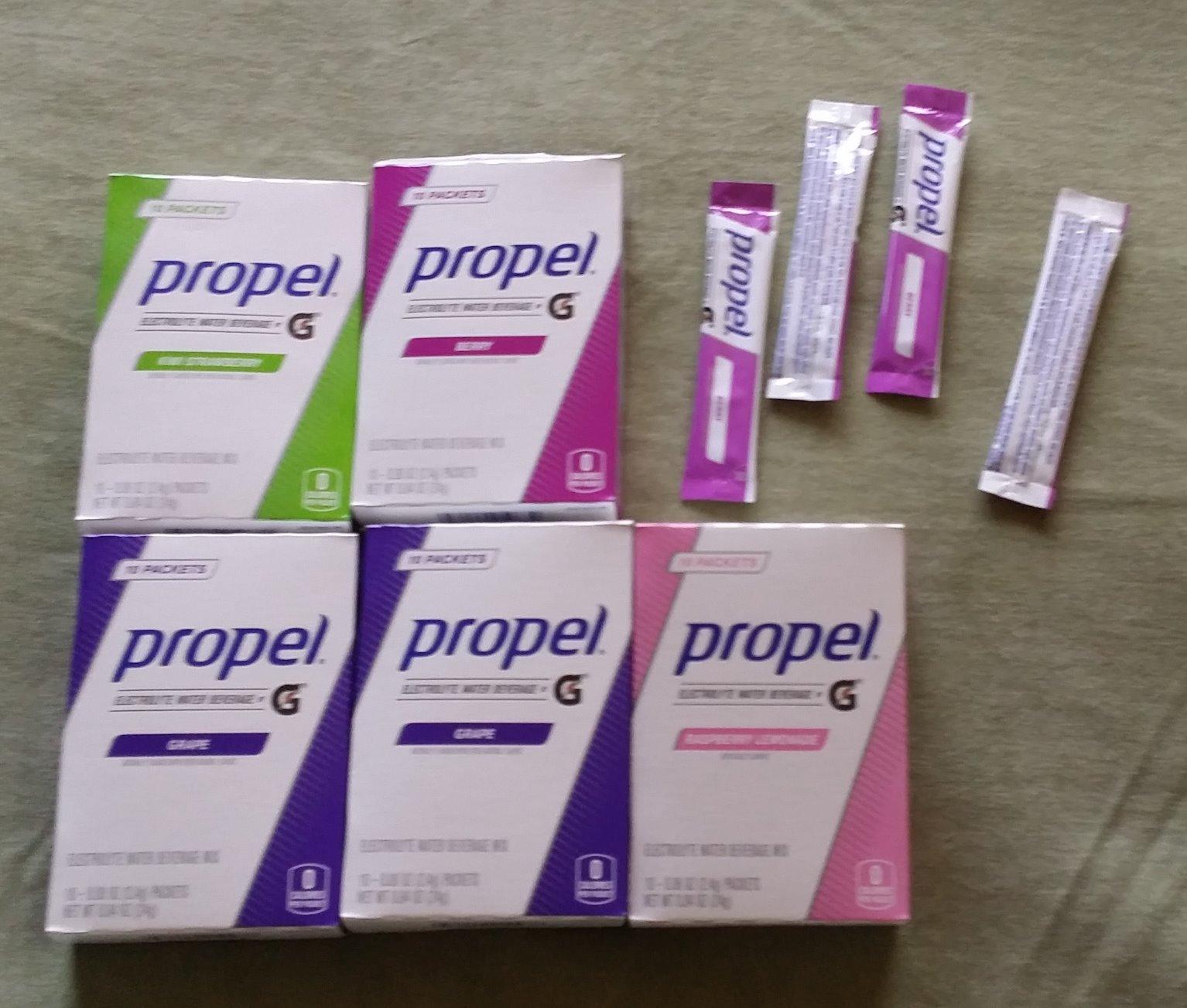 Propel Electrolyte Enhanced Water Drink Mix Powder Packets, 4 Flavor Variety Pack, Zero Calorie & Zero Sugar Hydration with Electrolytes and Vitamins C & E (50 Packets) - Customer Photo 2