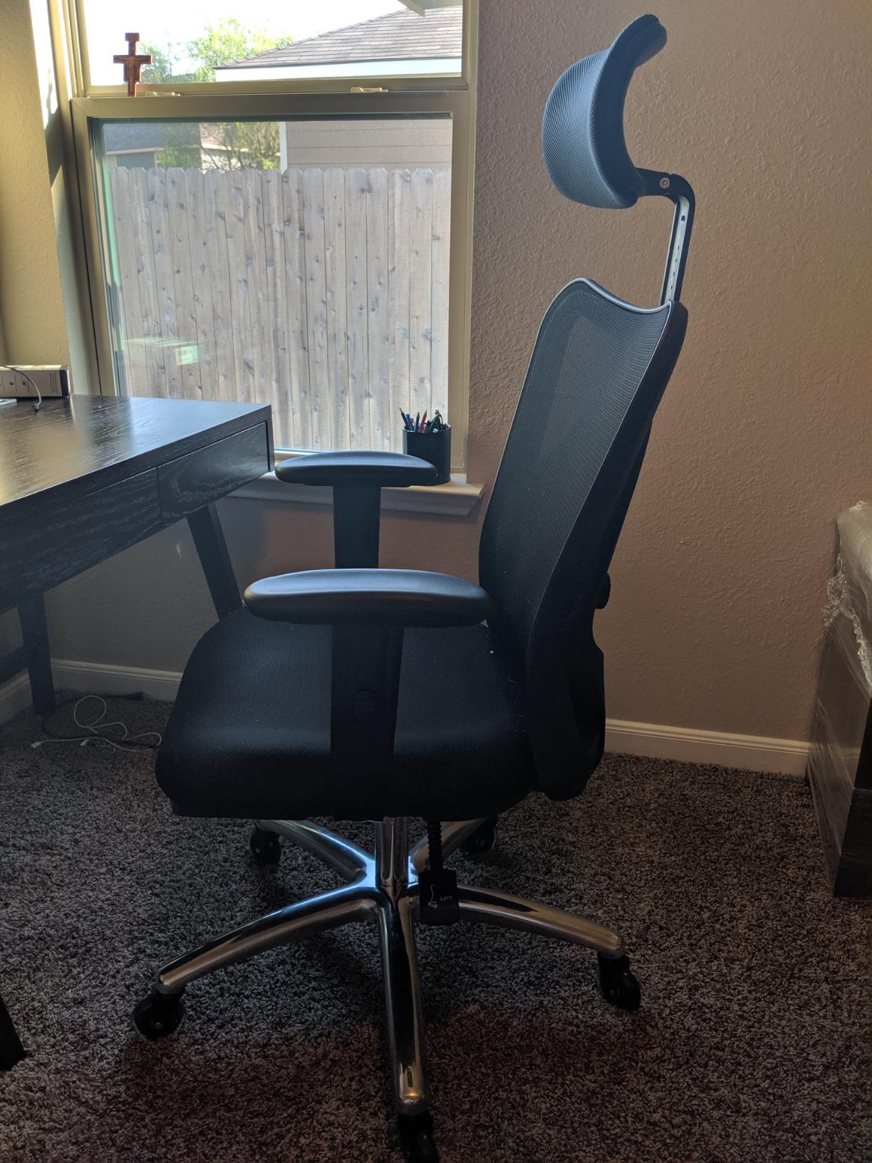 Duramont Ergonomic Office Chair - Adjustable Desk Chair with Lumbar Support and Rollerblade Wheels - High Back Chairs with Breathable Mesh - Thick Seat Cushion, Head, and Arm Rests - Reclines - Customer Photo 1