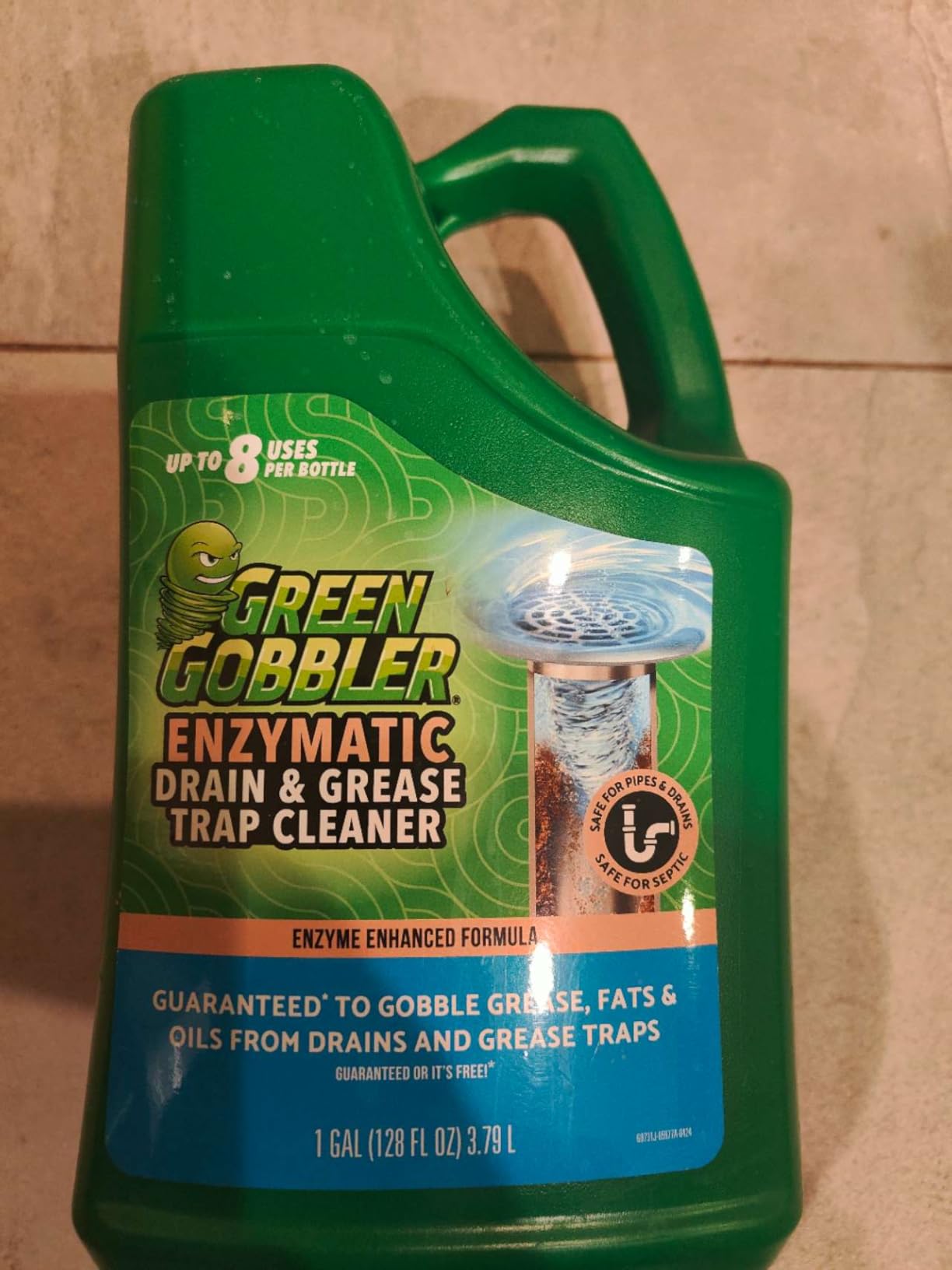 Green Gobbler Enzyme Drain Cleaner | Controls Foul Odors & Breaks Down Grease, Paper, Fat & Oil in Sewer Lines, Septic Tanks & Grease Traps | 1 Gallon - Customer Photo 2