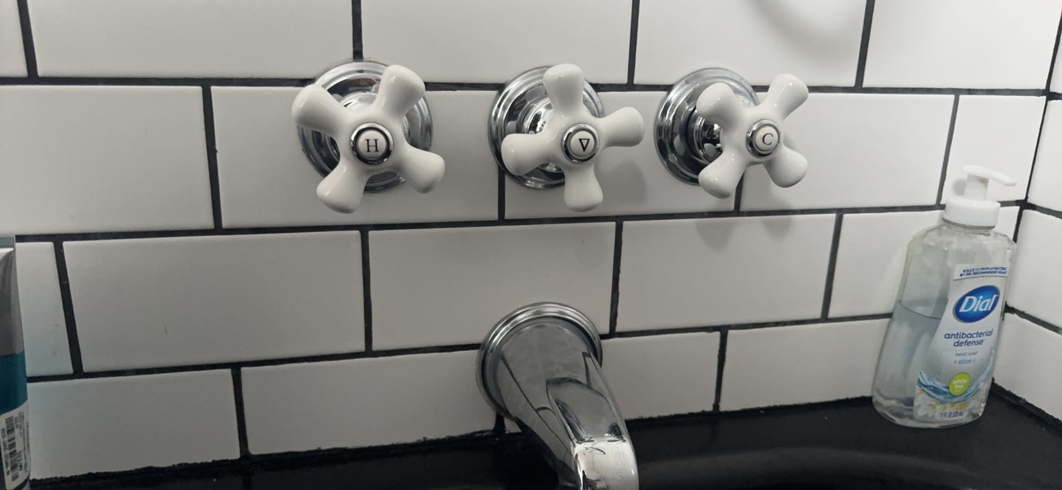 Pfister LG01-8CPC 3 Handle Tub & Shower Faucet Trim Kit (Valve Sold Separately), Chrome/White Porcelain - Customer Photo 1