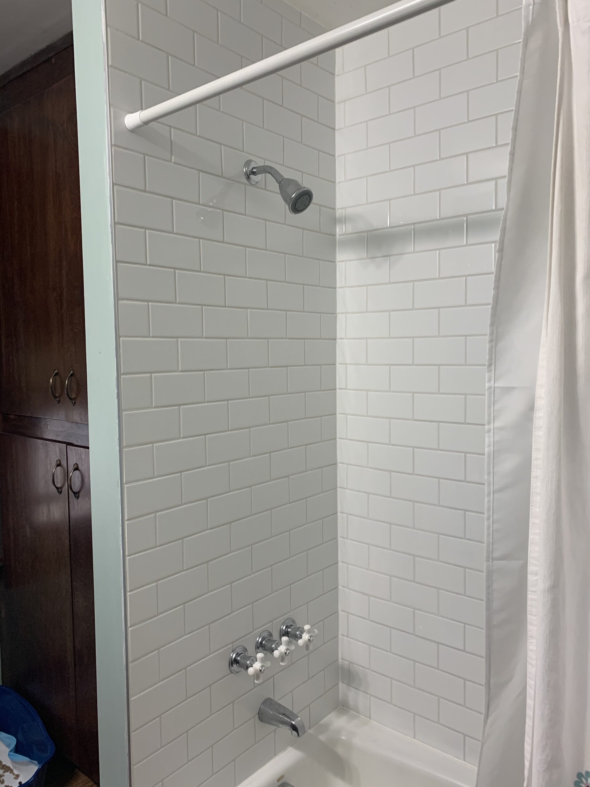 Pfister LG01-8CPC 3 Handle Tub & Shower Faucet Trim Kit (Valve Sold Separately), Chrome/White Porcelain - Customer Photo 2