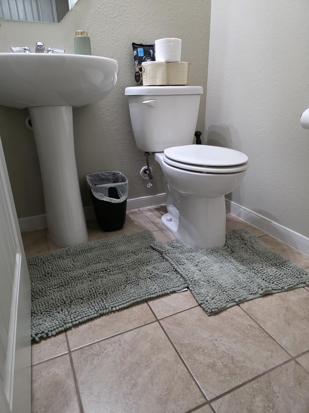 H.VERSAILTEX Navy Blue Bathroom Rugs 2 Piece, Bath Mat Set Slip-Resistant Extra Absorbent Soft and Fluffy Striped Chenille Bath Rugs, Floor Mats Dry Fast Machine Washable (20 H.VERSAILTEX Navy Blue Bathroom Rugs 2 Piece, Bath Mat Set Slip-Resistant Extra Absorbent Soft and Fluffy Striped Chenille Bath Rugs, Floor Mats Dry Fast Machine Washable (20