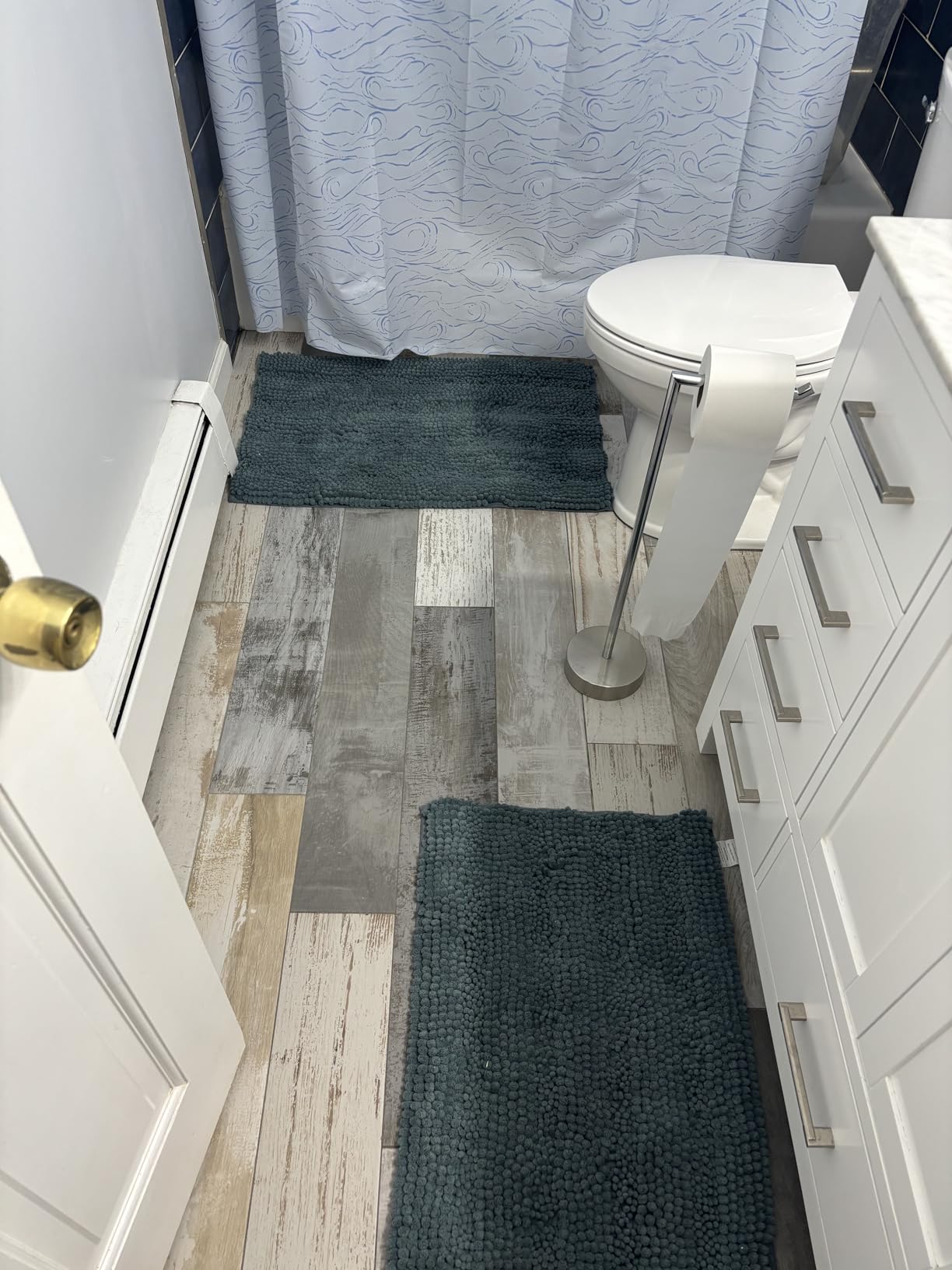 H.VERSAILTEX Navy Blue Bathroom Rugs 2 Piece, Bath Mat Set Slip-Resistant Extra Absorbent Soft and Fluffy Striped Chenille Bath Rugs, Floor Mats Dry Fast Machine Washable (20 H.VERSAILTEX Navy Blue Bathroom Rugs 2 Piece, Bath Mat Set Slip-Resistant Extra Absorbent Soft and Fluffy Striped Chenille Bath Rugs, Floor Mats Dry Fast Machine Washable (20