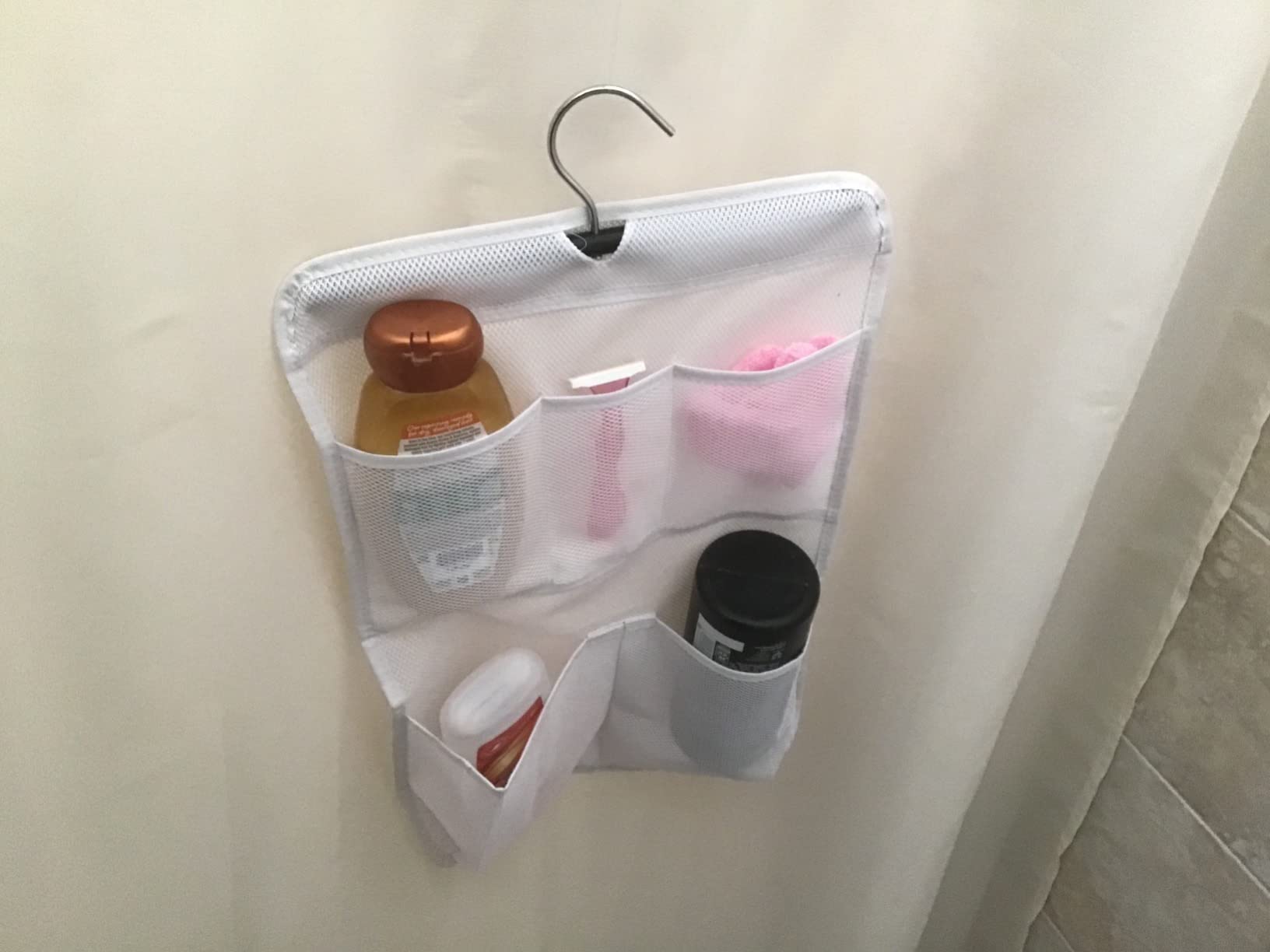 MISSLO Shower Caddy Organizer 5 Pockets Roll up Hanging Bathroom Accessories Storage for Camper, RV, Gym, Cruise, Cabin, College Dorm Shower, Small - Customer Photo 2