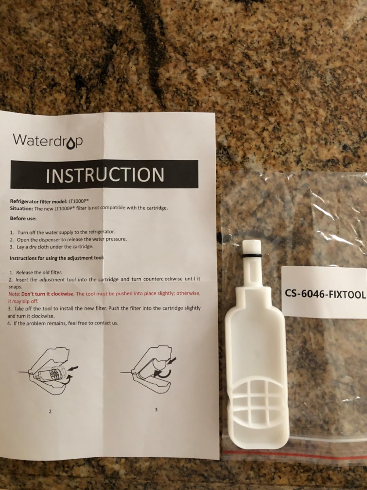 AQUA CREST LT1000PC ADQ747935 Replacement for LG® LT1000P®/PC/PCS ThinQ® Refrigerator Water Filter, LMXS28626S, LFXS26973S, MDJ64844601, ADQ74793501, ADQ74793502 and LT120F® Air Filter, 3 Combo - Customer Photo 2