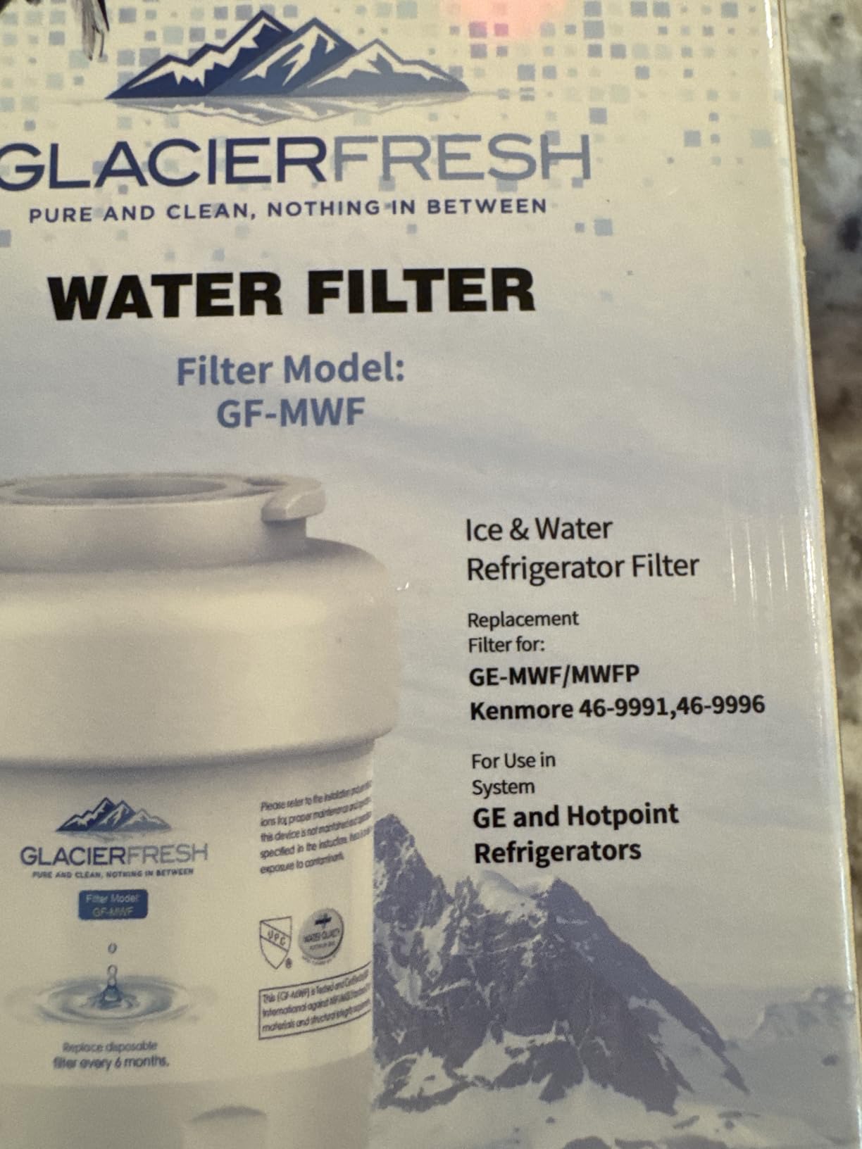 GLACIER FRESH Replacement for MWF Refrigerator Water Filters, SmartWater MWFP, MWFA, GWF, HDX FMG-1, WFC1201, RWF1060, 197D6321P006, Kenmore 9991, 3 Pack Customer Review GLACIER FRESH Replacement for MWF Refrigerator Water Filters, SmartWater MWFP, MWFA, GWF, HDX FMG-1, WFC1201, RWF1060, 197D6321P006, Kenmore 9991, 3 Pack - Customer Photo 1