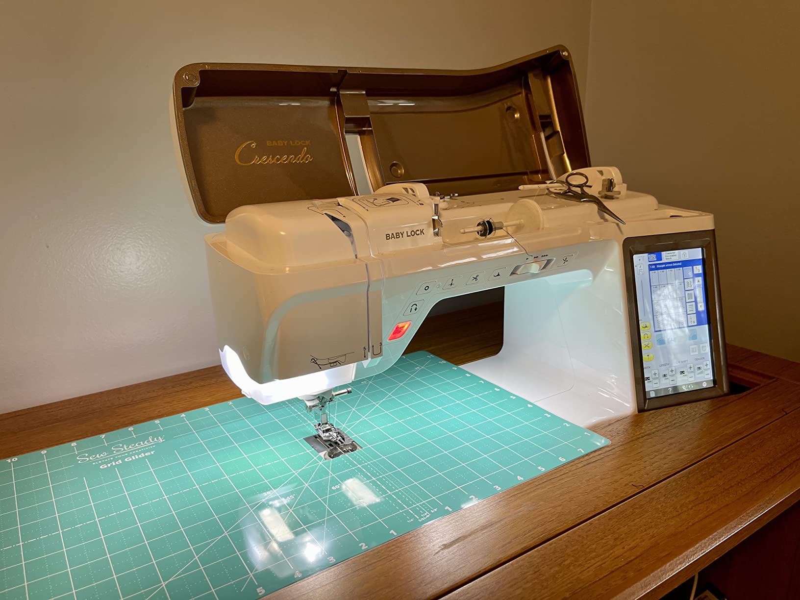 Sew Steady Free Motion Quilting Slider Mat Grid Marked 12 x 20 with Tacky Back Customer Review Sew Steady Free Motion Quilting Slider Mat Grid Marked 12 x 20 with Tacky Back - Customer Photo 1