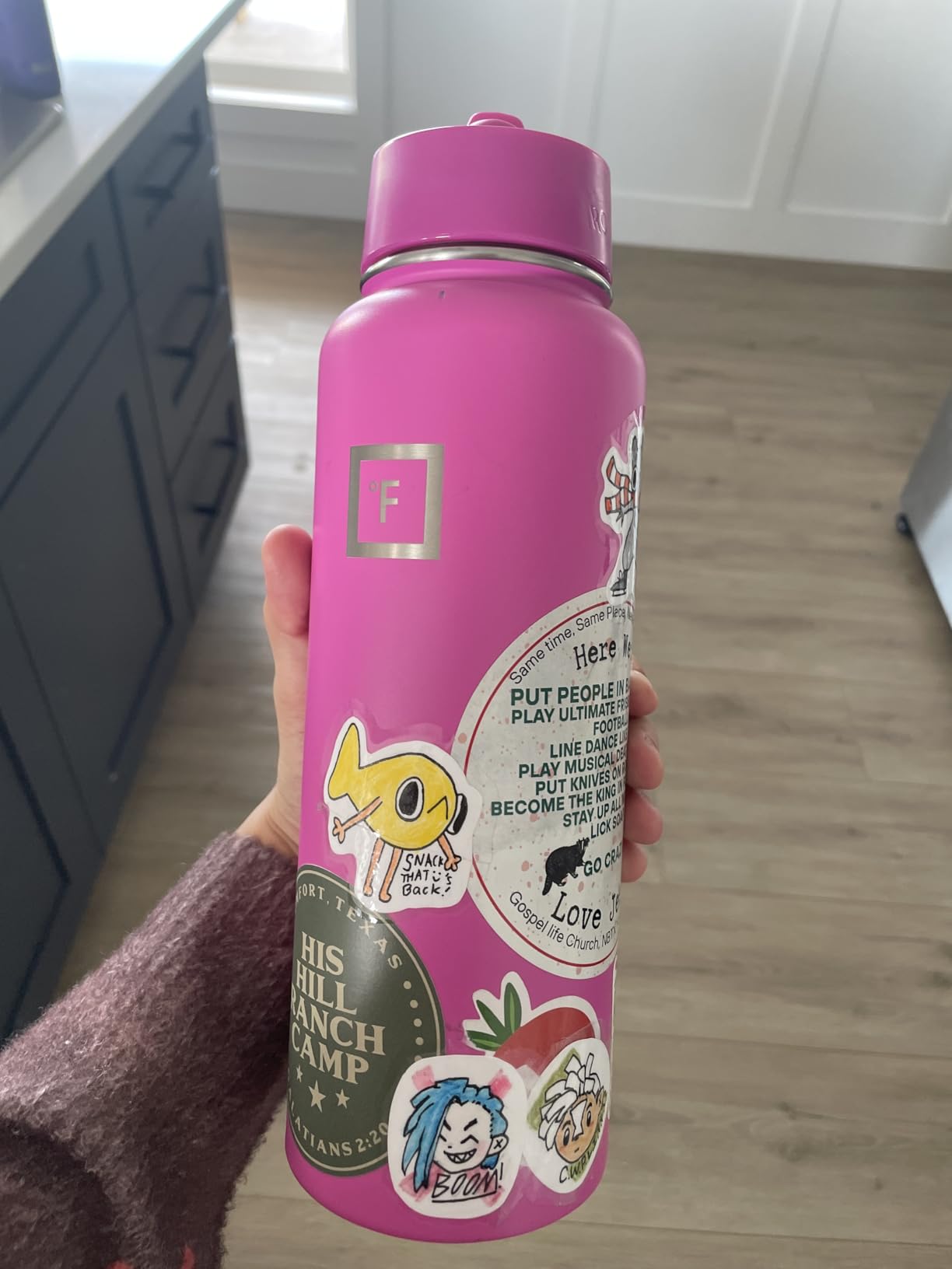 IRON °FLASK Camping & Hiking Hydration Flask with 3 Lids - Stainless Steel, Double Walled & Vacuum Insulated Water Bottle - Leak Proof & BPA Free (Midnight Black, Straw - 40 oz) - Customer Photo 1