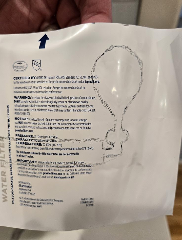 GLACIER FRESH XWF Replacement for GE XWF Refrigerator Water Filter Pack of 3 (Not XWFE) Customer Review GLACIER FRESH XWF Replacement for GE XWF Refrigerator Water Filter Pack of 3 (Not XWFE) - Customer Photo 1