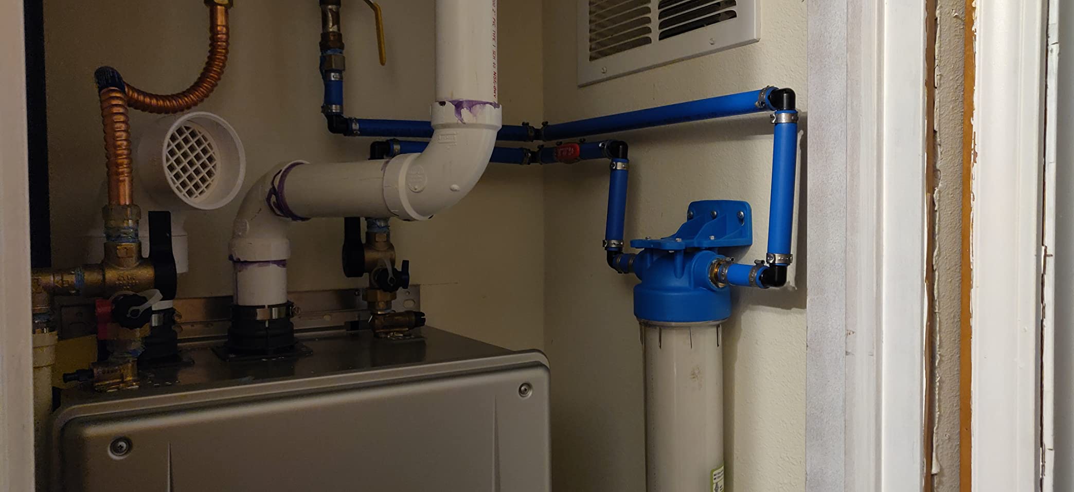 Tankless Water Heater Filter, KleenWater KW2520SCALEX-3 Tankless Hot Water Filter System, Polyphosphate Filter for Scale Prevention - Customer Photo 1