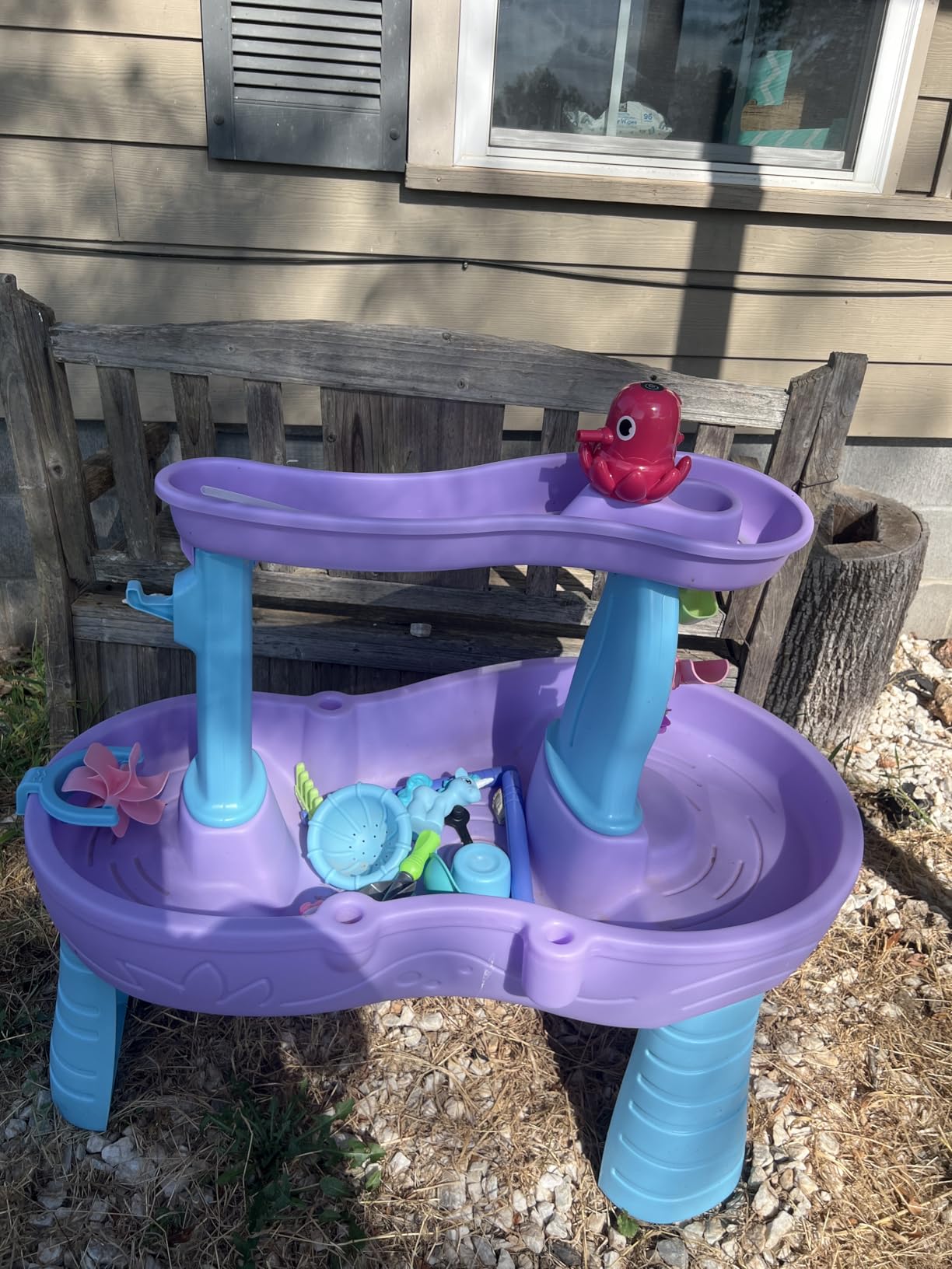 Step2 Tropical Rainforest Water Table, Kids Water and Sand Activity Sensory Playset, Summer Outdoor Toys, 13 Piece Water Toy Accessories, For Toddlers 1.5+ Years Old, Blue & Brown - Customer Photo 1