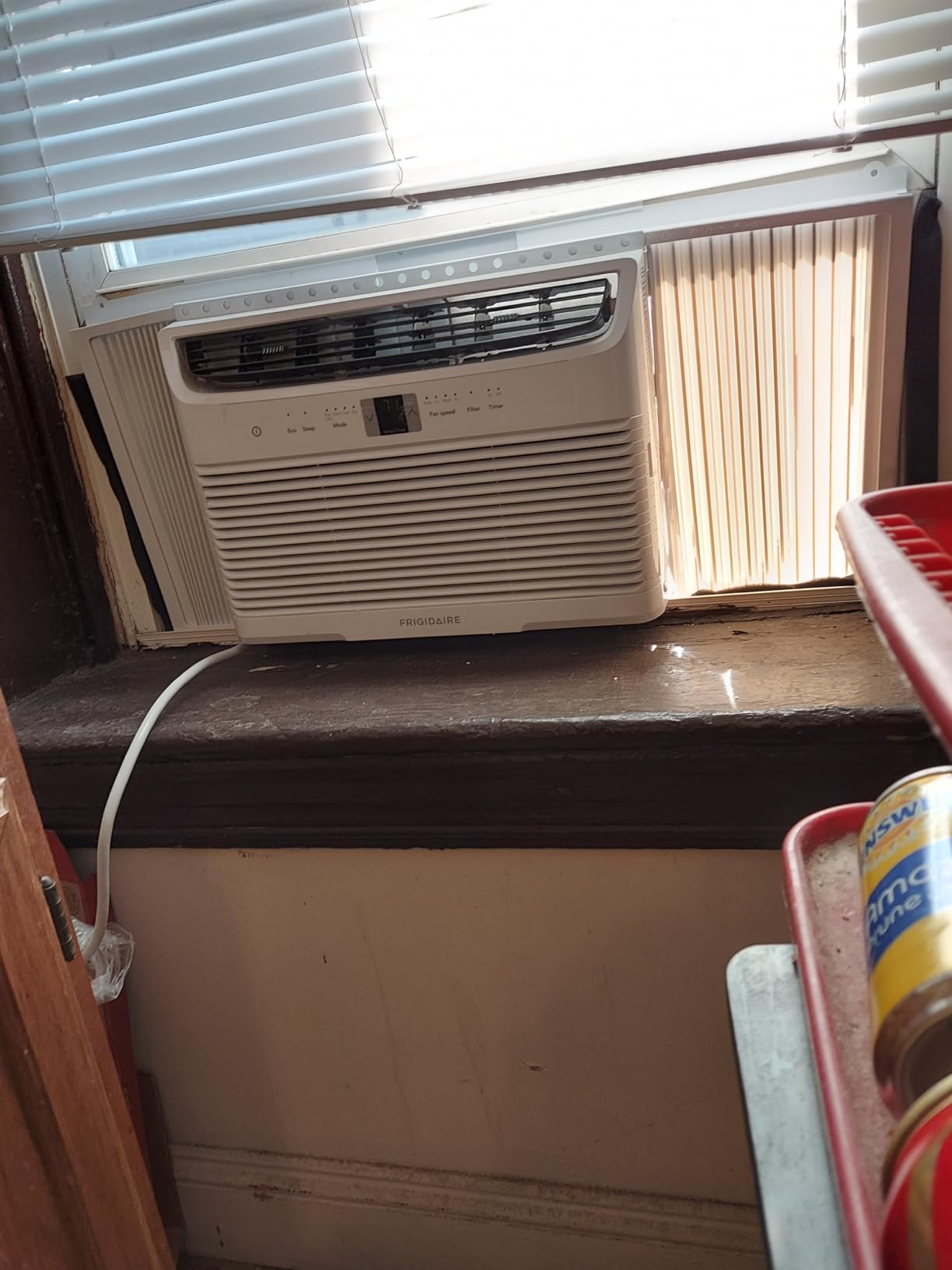 Frigidaire 5,000 BTU Window-Mounted Air Conditioner, Cools Up to 150 Sq. Ft., Quiet Operation, Effortless Temperature Control, 2 Fan Speeds, Auto Restart, White Customer Review Frigidaire 5,000 BTU Window-Mounted Air Conditioner, Cools Up to 150 Sq. Ft., Quiet Operation, Effortless Temperature Control, 2 Fan Speeds, Auto Restart, White - Customer Photo 1