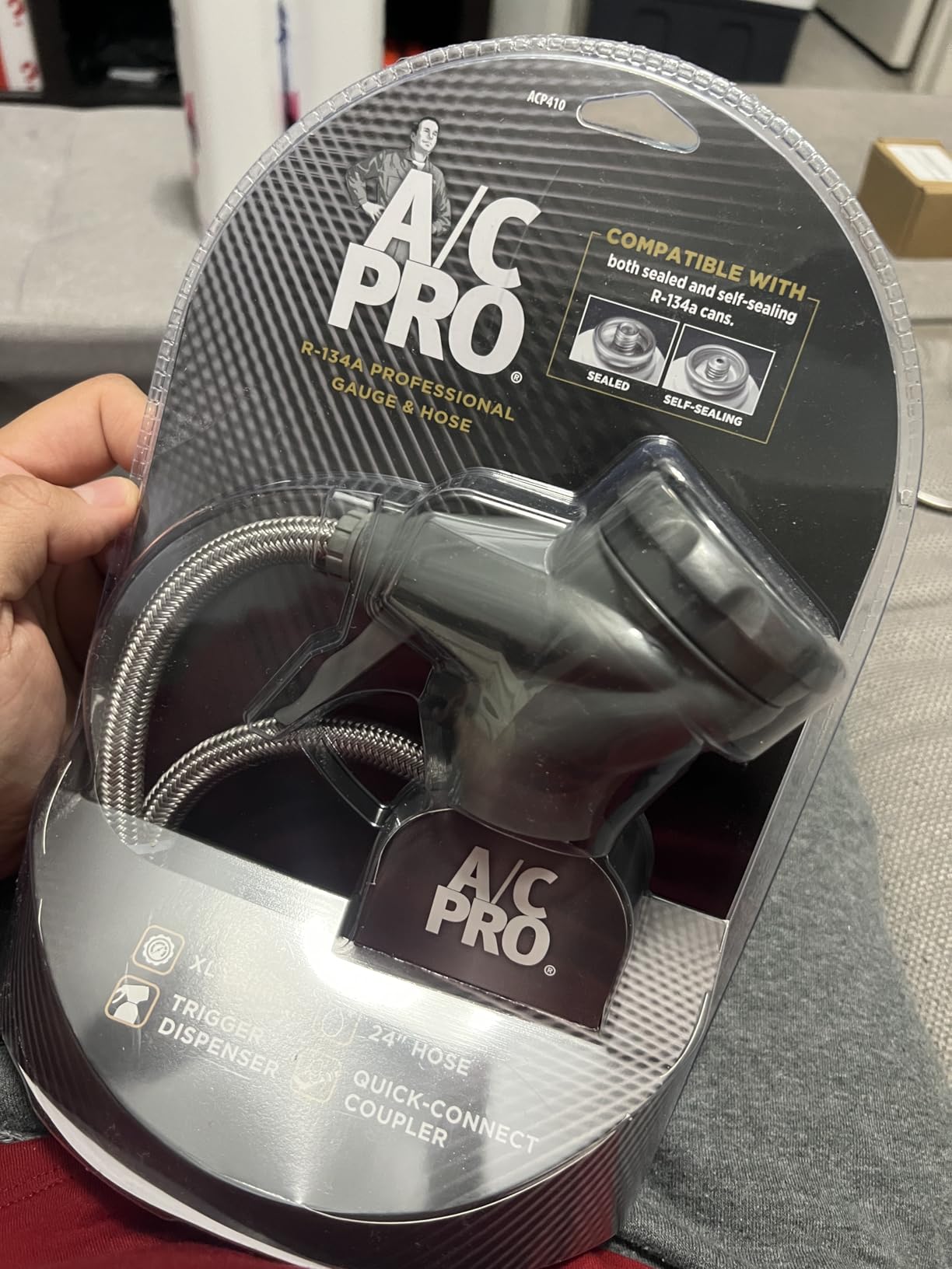 InterDynamics Car Air Conditiioner Gauge and Hose by InterDynamics, A/C Pro Air Conditioner Recharge Gauge and Dispenser for Cars, Trucks, 24 In Hose - Customer Photo 1