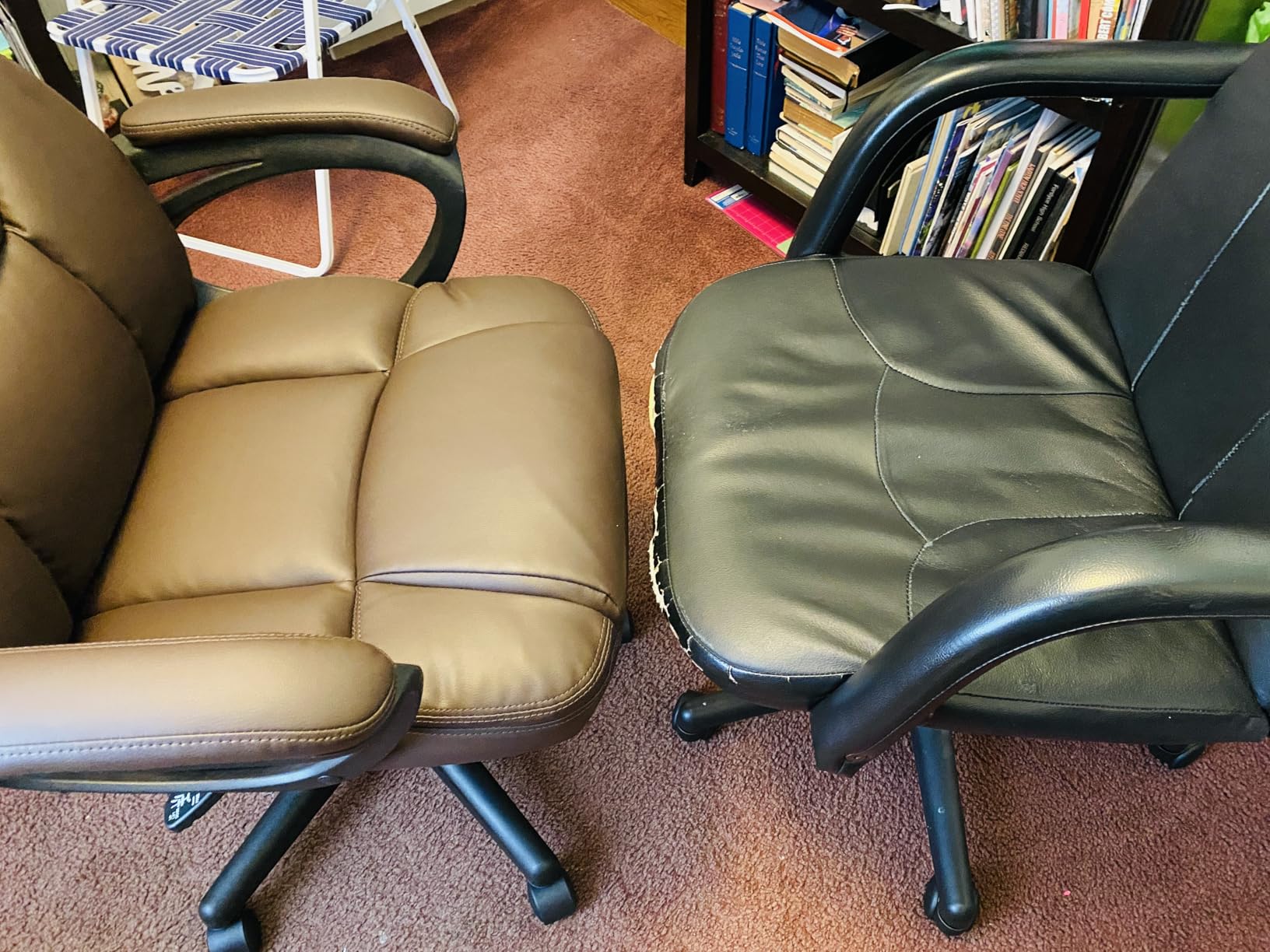 Furmax Office Executive Chair High Back Adjustable Managerial Home Desk Chair, Swivel Computer PU Leather Chair with Lumbar Support (Black) - Customer Photo 1