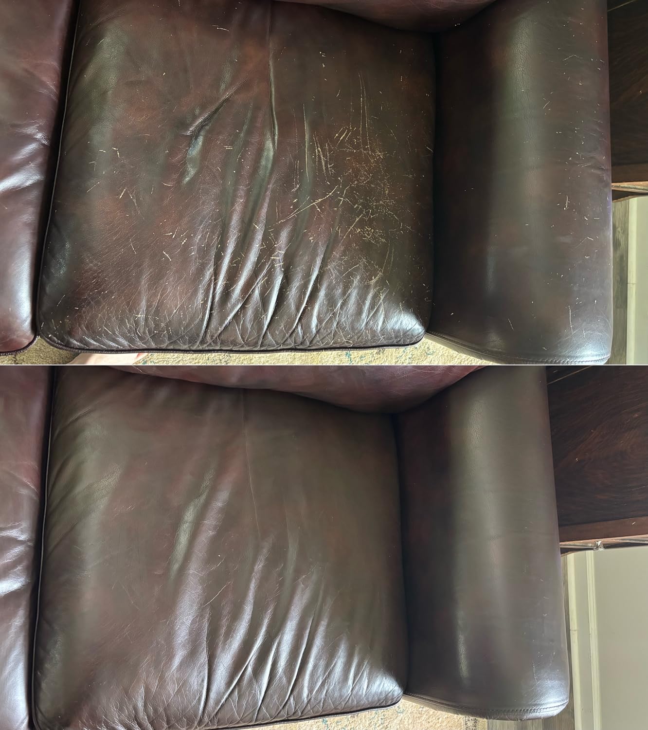 Leather Recoloring Balm, Color Restorer, Scratch Remover, Couch Paint and Repair, Leather Balm for Couches - Customer Photo 1