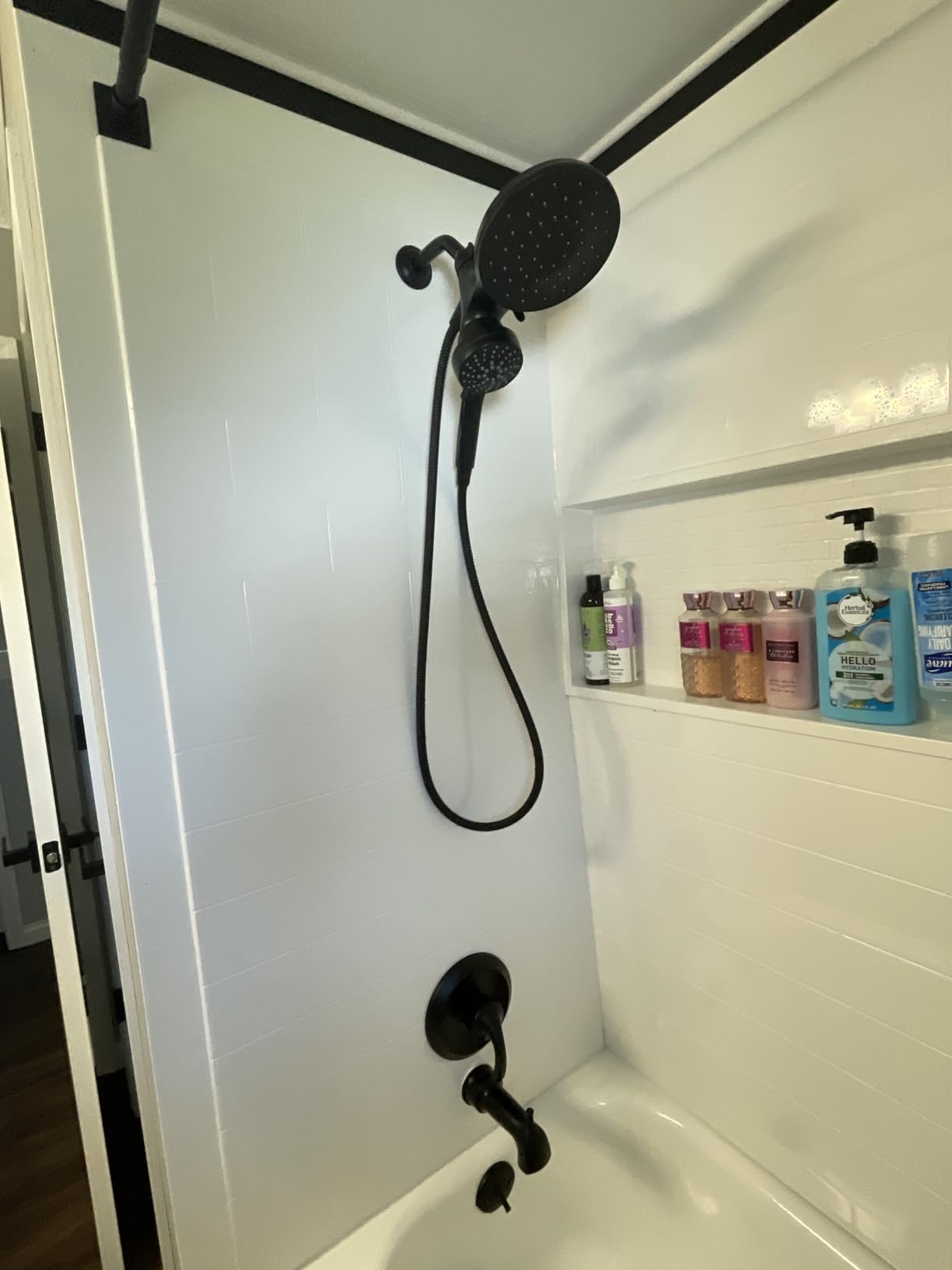 Moen 82304SRN Engage Multi-Function Handshower and Rainfall Shower Head Trim Combo with Handle, Tub Spout, Metal Hose and Valve, Brushed Nickel Customer Review Moen 82304SRN Engage Multi-Function Handshower and Rainfall Shower Head Trim Combo with Handle, Tub Spout, Metal Hose and Valve, Brushed Nickel - Customer Photo 1