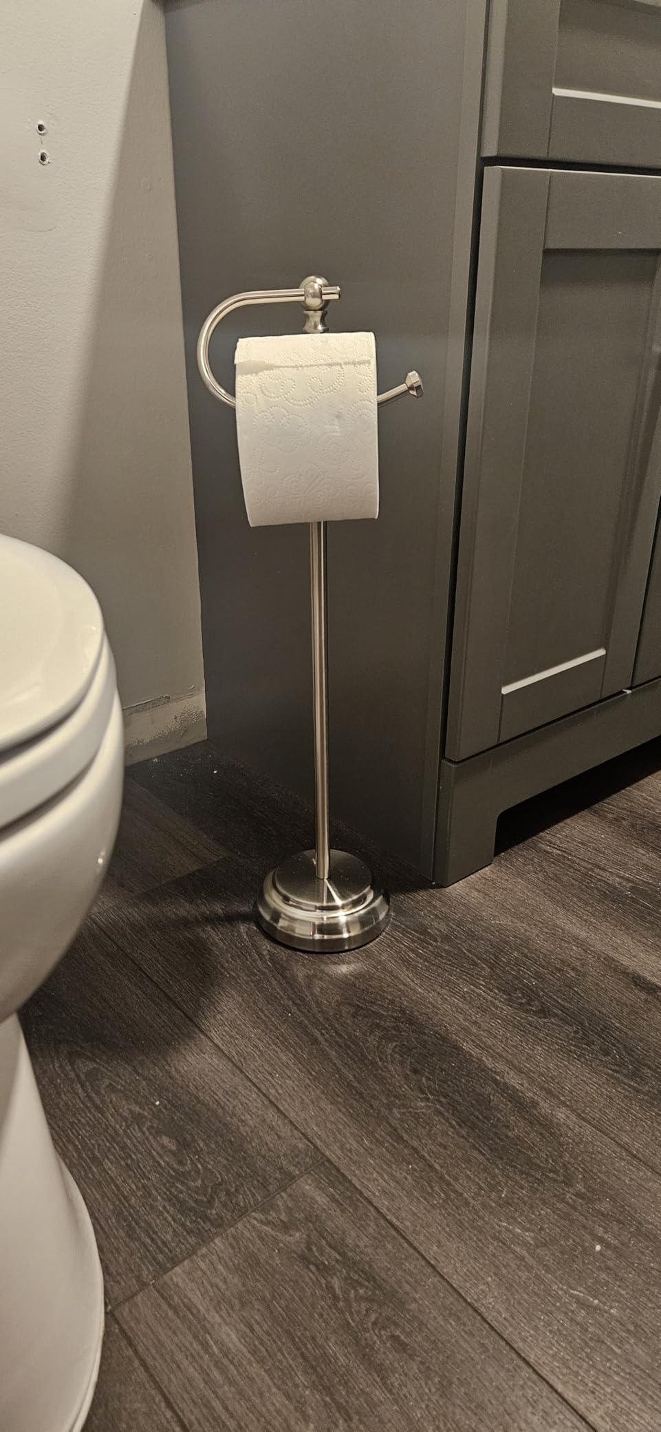 SunnyPoint Classic Bathroom Free Standing Toilet Tissue Paper Roll Holder Stand - Customer Photo 1