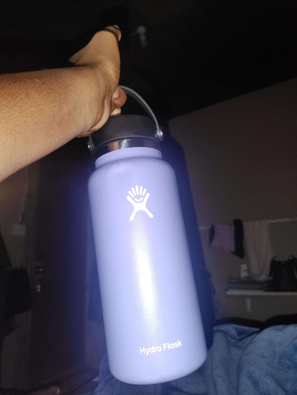 Hydro Flask Water Bottle - Insulated Stainless Steel - Wide Mouth Flex Lid, Non Spill, Leakproof and Refillable in 32 Oz Black - Customer Photo 4