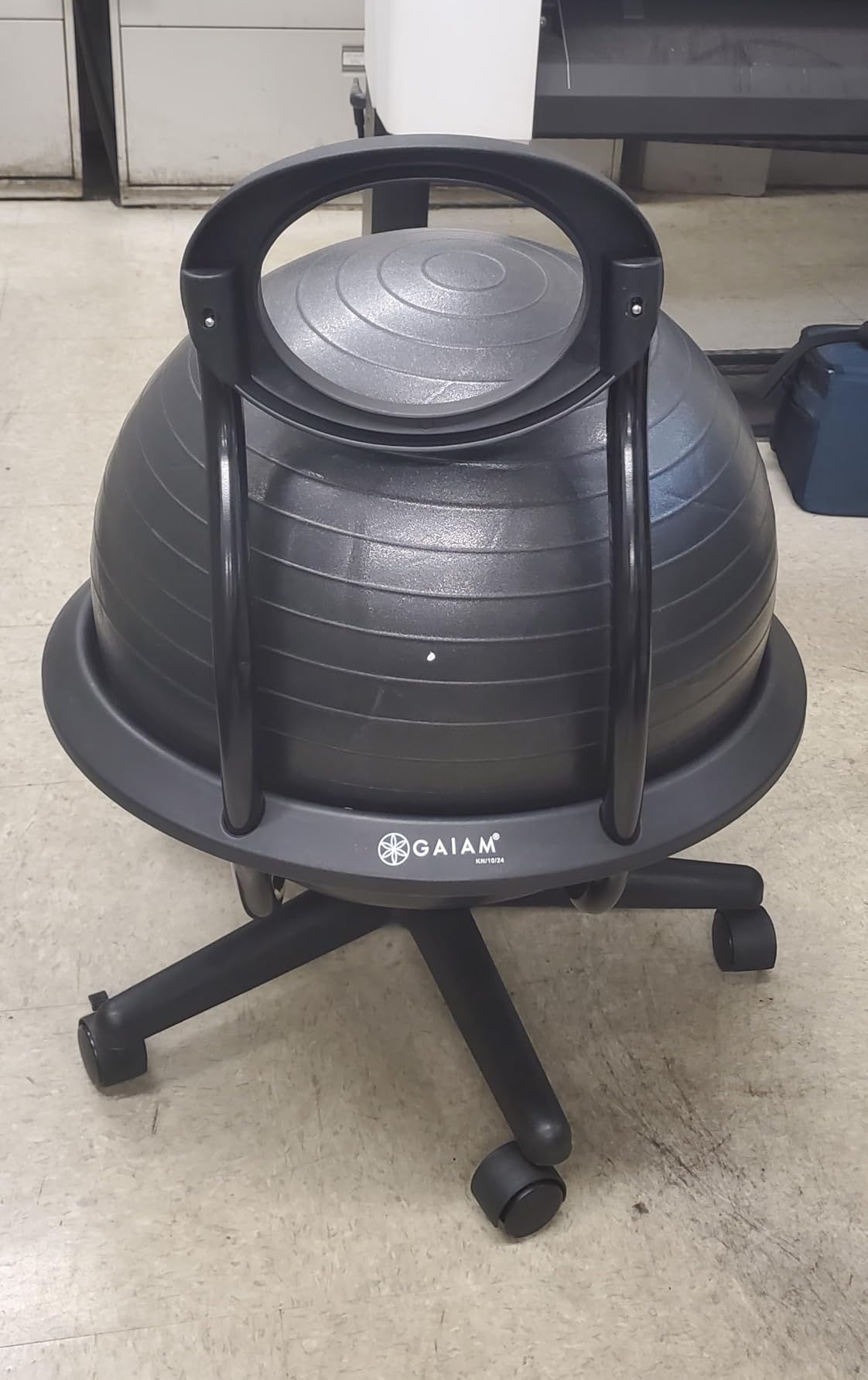 Gaiam Ultimate Balance Ball Chair (Standard or Swivel Base Option) - Premium Exercise Stability Yoga Ball Ergonomic Chair for Home and Office Desk - 52cm Anti-Burst Ball, Air Pump, Exercise Guide - Customer Photo 1