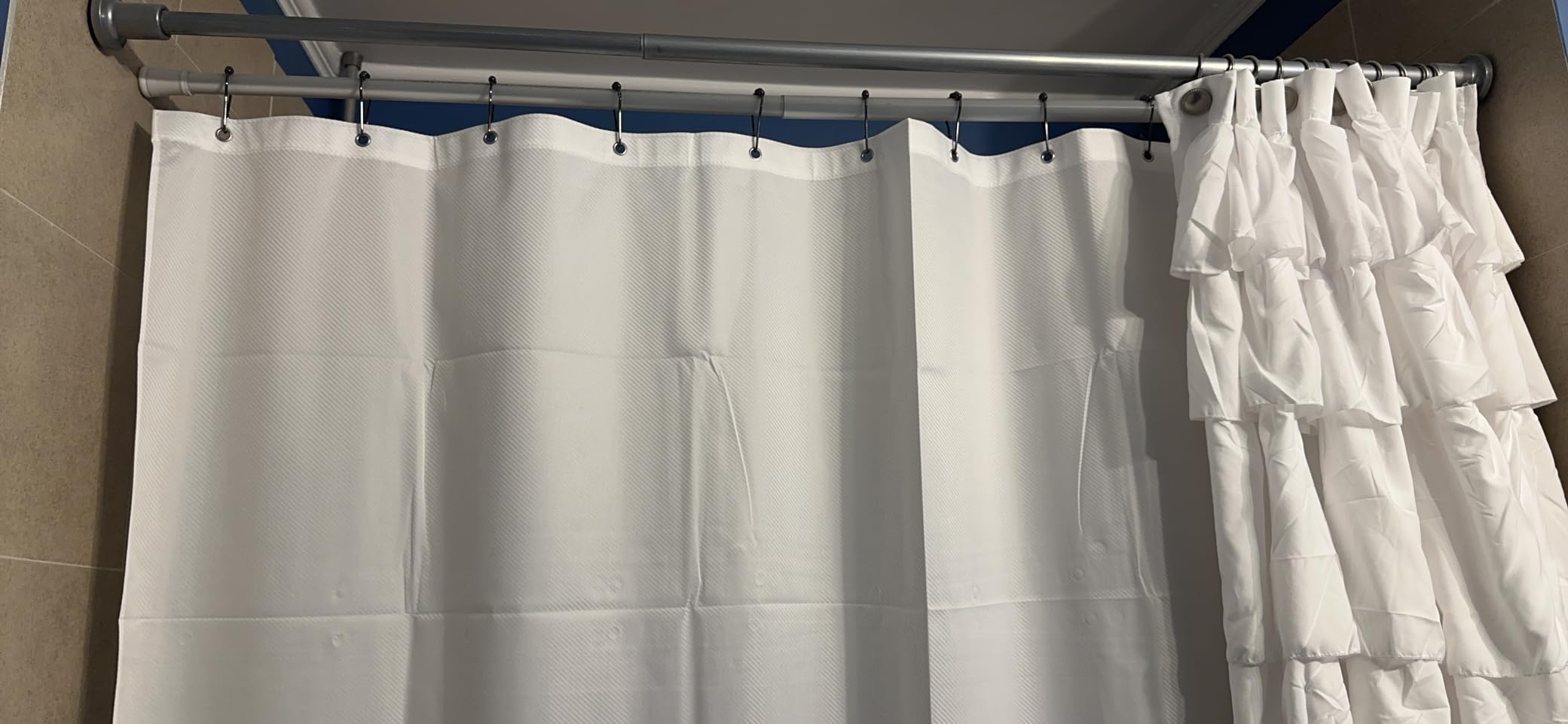 CLOROX 2-in-1 Bathroom Shower Curtain Liner, Durable Fabric, Weighted Magnets for Bath Water Control, Washable Premium Quality, Modern - 72 CLOROX 2-in-1 Bathroom Shower Curtain Liner, Durable Fabric, Weighted Magnets for Bath Water Control, Washable Premium Quality, Modern - 72