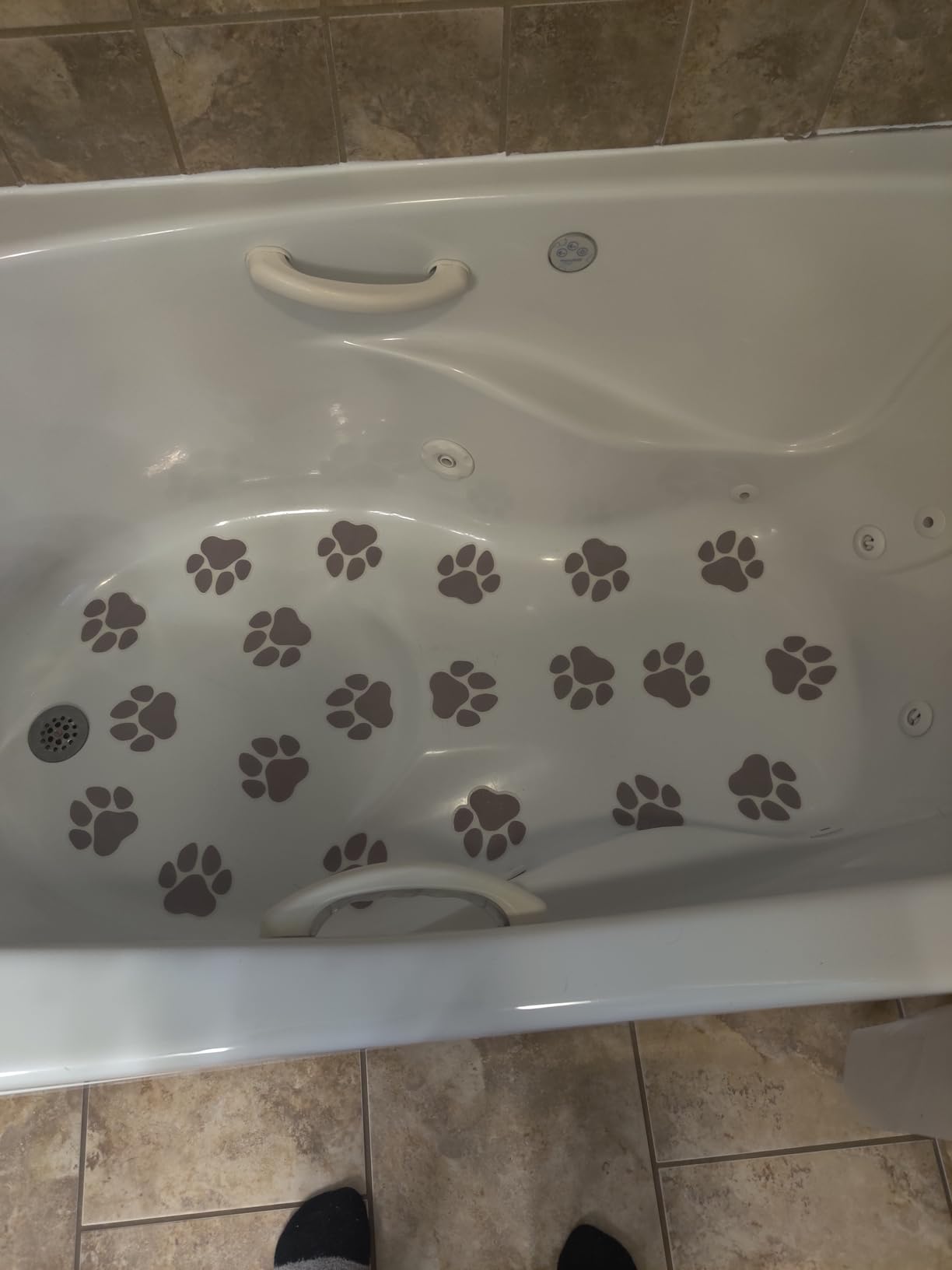 20 PCS Original Non-Slip Bathtub Stickers, Large Safety Bathroom Tubs Showers Treads Adhesive Decals with Scraper - Customer Photo 5