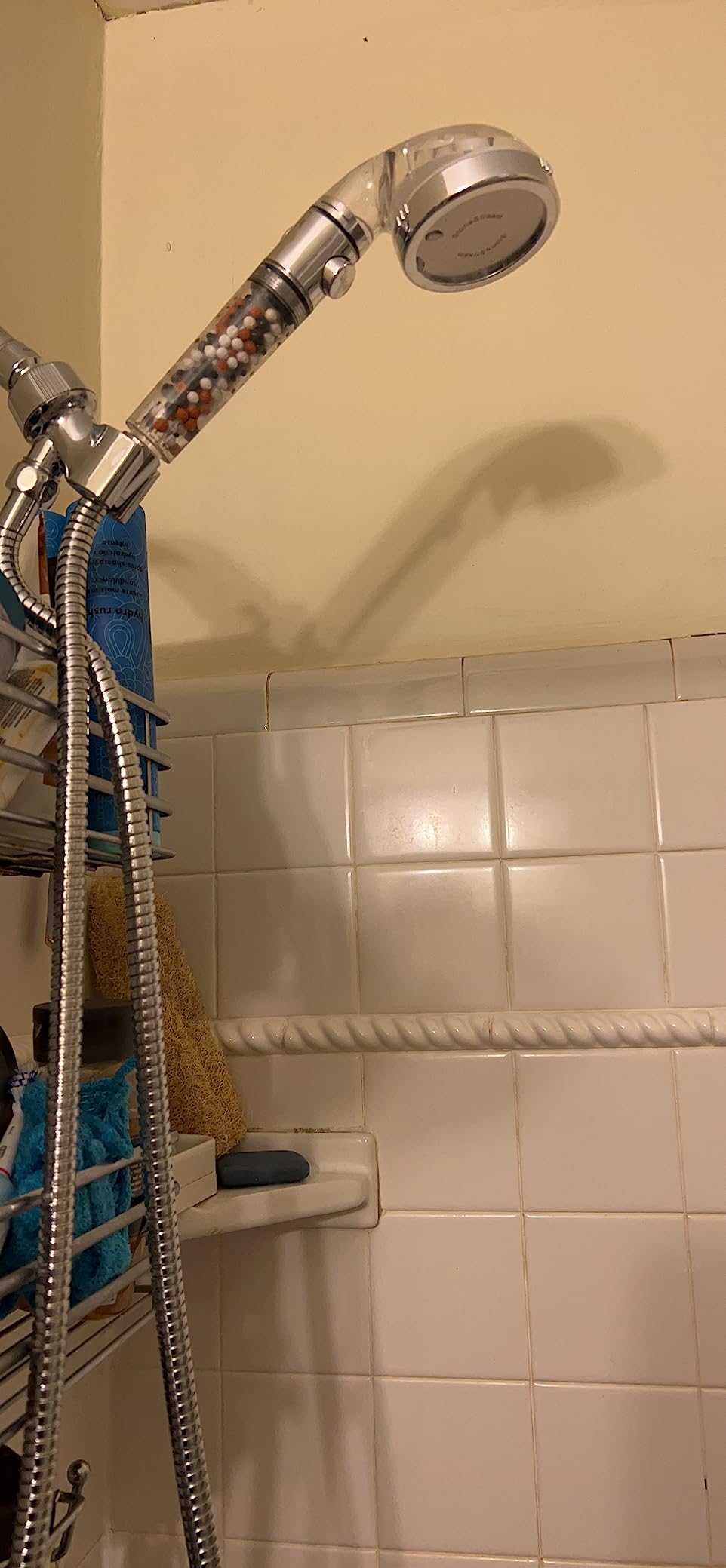 Original StoneStream Filtered Shower Head, Eco Power High Pressure Water Softener Showerhead with ON/OFF switch and Spa like Ionic beads for Dry Skin & Hair — 3 Spray Settings - Customer Photo 1