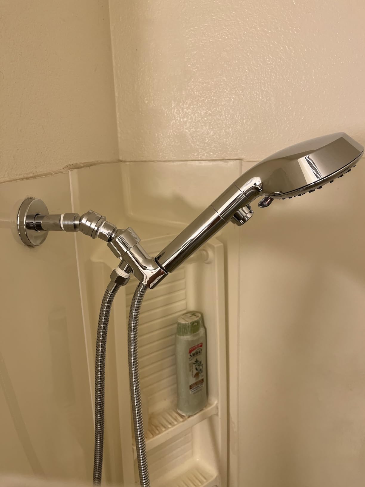 Shower Head Swivel Ball Adapter Brass Adjustable Shower Arm Connector Universal Showering Component Shower Arm Extension, Polished Chrome - Customer Photo 2