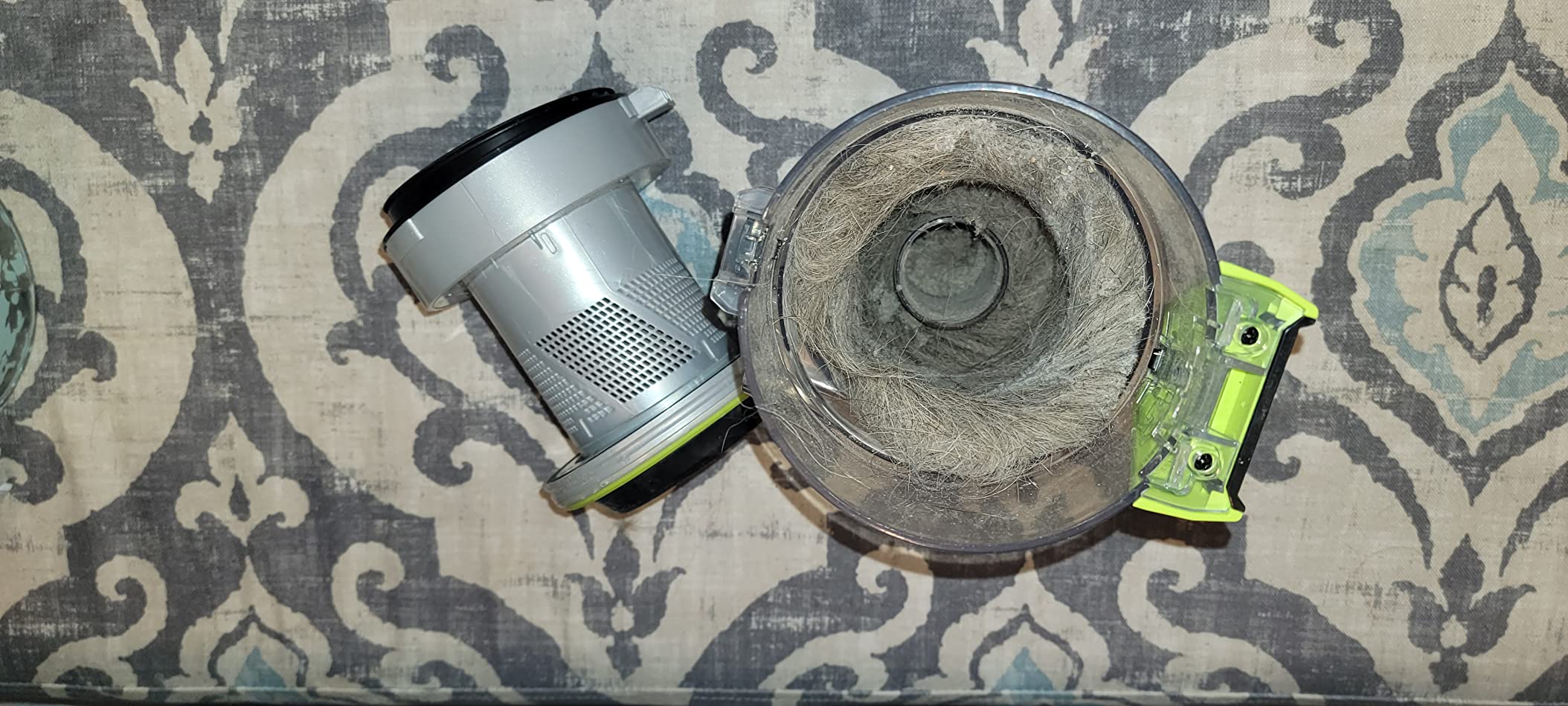 Bissell PowerGlide Slim Corded Vacuum, Powerful Pet Hair Pickup on Carpet & Hard Floors, Lightweight Swivel Steering, 3-in-1 Capabilities with Dusting & Crevice Tool, XL Tank, 3070, Black & Green - Customer Photo 2