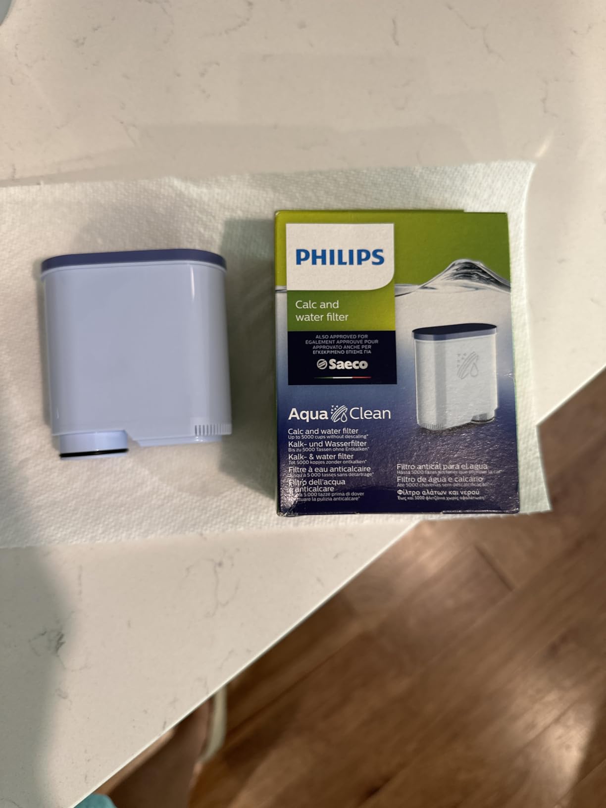 PHILIPS AquaClean Original Calc and Water Filter, No Descaling up to 5,000 cups, Reduces Formation of Limescale, 2 AquaClean Filters, (CA6903/22) - Customer Photo 1
