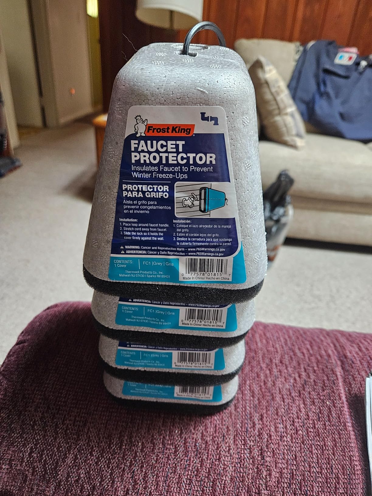 Frost King FC14A Foam Faucet Cover, Grey Customer Review Frost King FC14A Foam Faucet Cover, Grey - Customer Photo 1