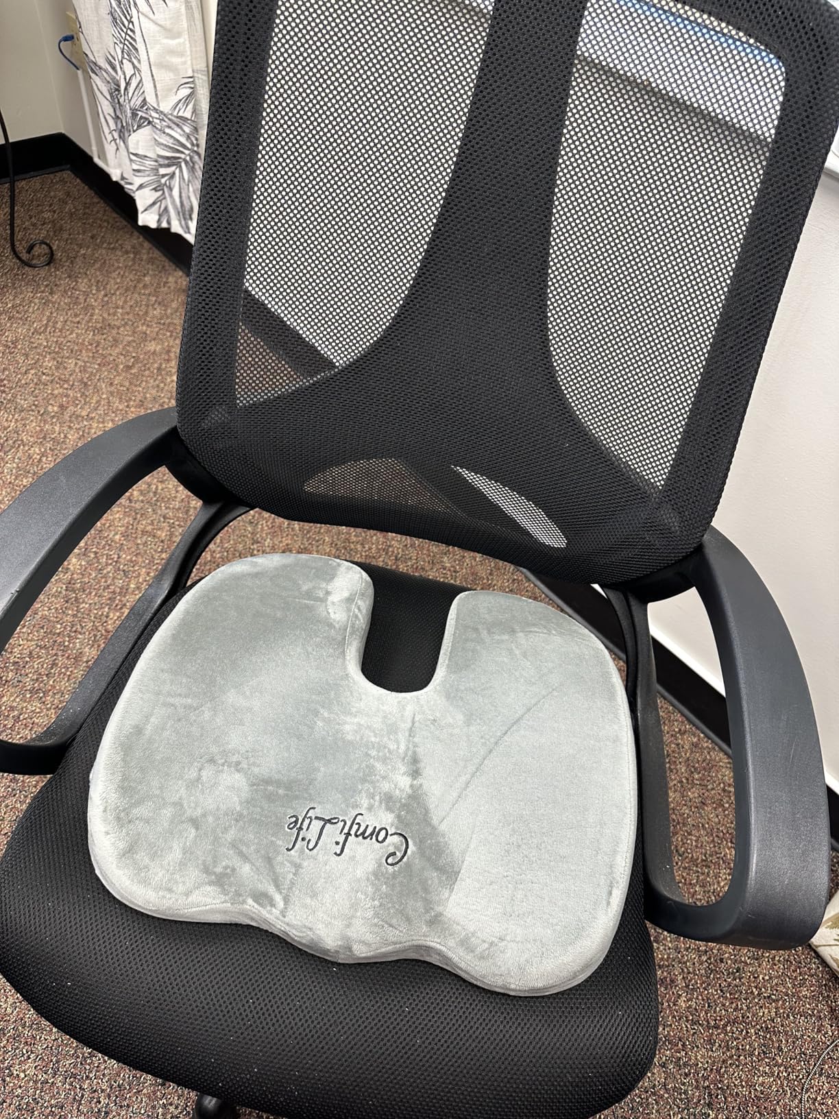 ComfiLife Premium Gel & Memory Foam Seat Cushion – Doctor Recommended Office Chair Cushion, Car Seat Cushion – Chair Cushions for Back & Sciatica Pain Relief – Seat Cushions for Office & Desk (Black) - Customer Photo 2