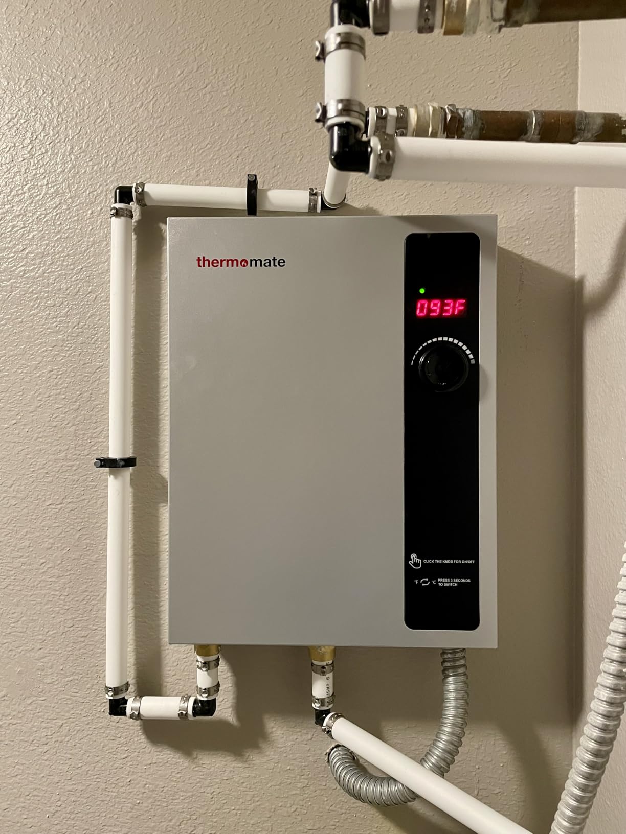 Tankless Water Heater Electric 27kW at 240 Volt, ThermoMate On Demand Instant Hot Water Heater Up to 6.4GMP, Self-Modulating Energy Saving for Residential Indoor Shower, Draw 114Amp - Customer Photo 2