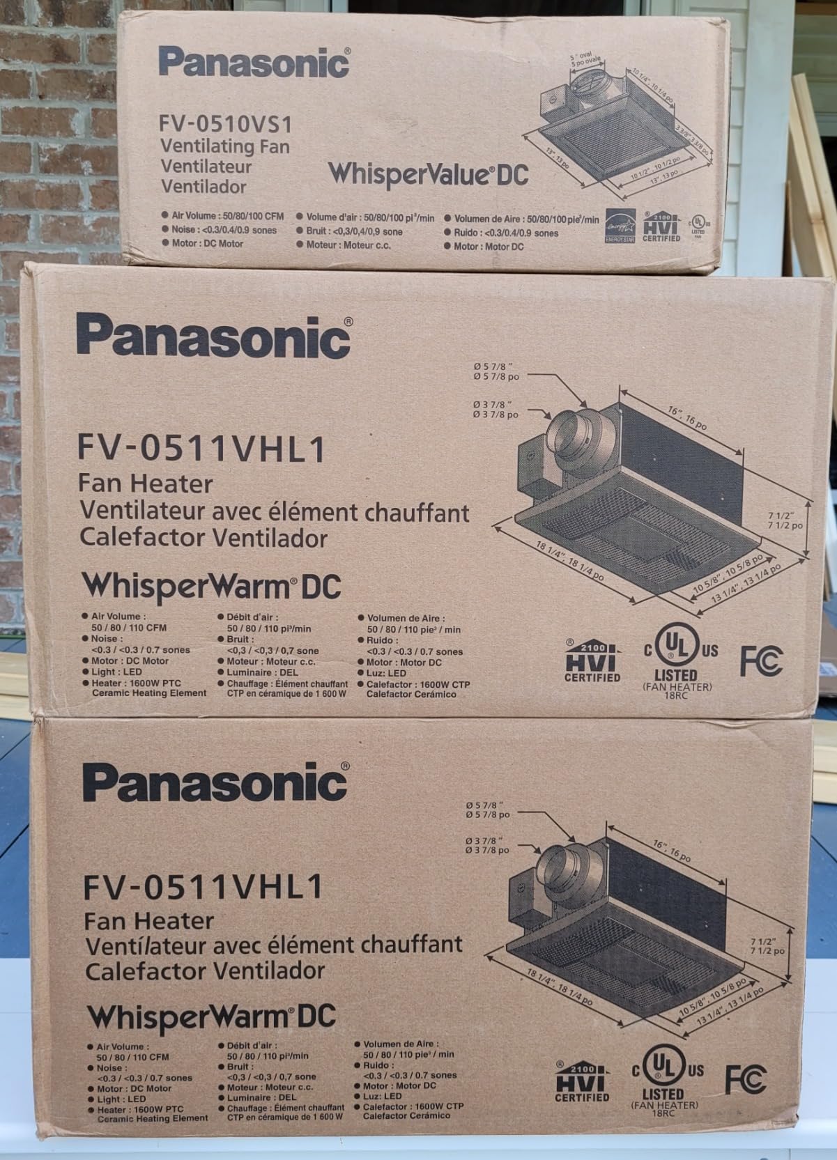 Panasonic WhisperWarm Ceiling Mount Bathroom Exhaust Fan with LED Light & Heater, 50-80-110 CFM, FV-0511VHL1 Customer Review Panasonic WhisperWarm Ceiling Mount Bathroom Exhaust Fan with LED Light & Heater, 50-80-110 CFM, FV-0511VHL1 - Customer Photo 2