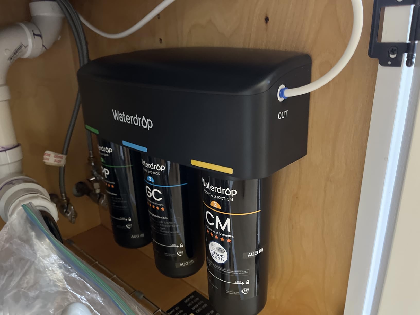 Waterdrop TSA 8 Layer Under Sink Water Filter System, Under Sink Water Filtration System, Reduces PFAS, PFOA/PFOS, Fluoride, Chlorine, Bad Taste & Odor, NSF/ANSI 42 Certified Element, USA Tech - Customer Photo 1