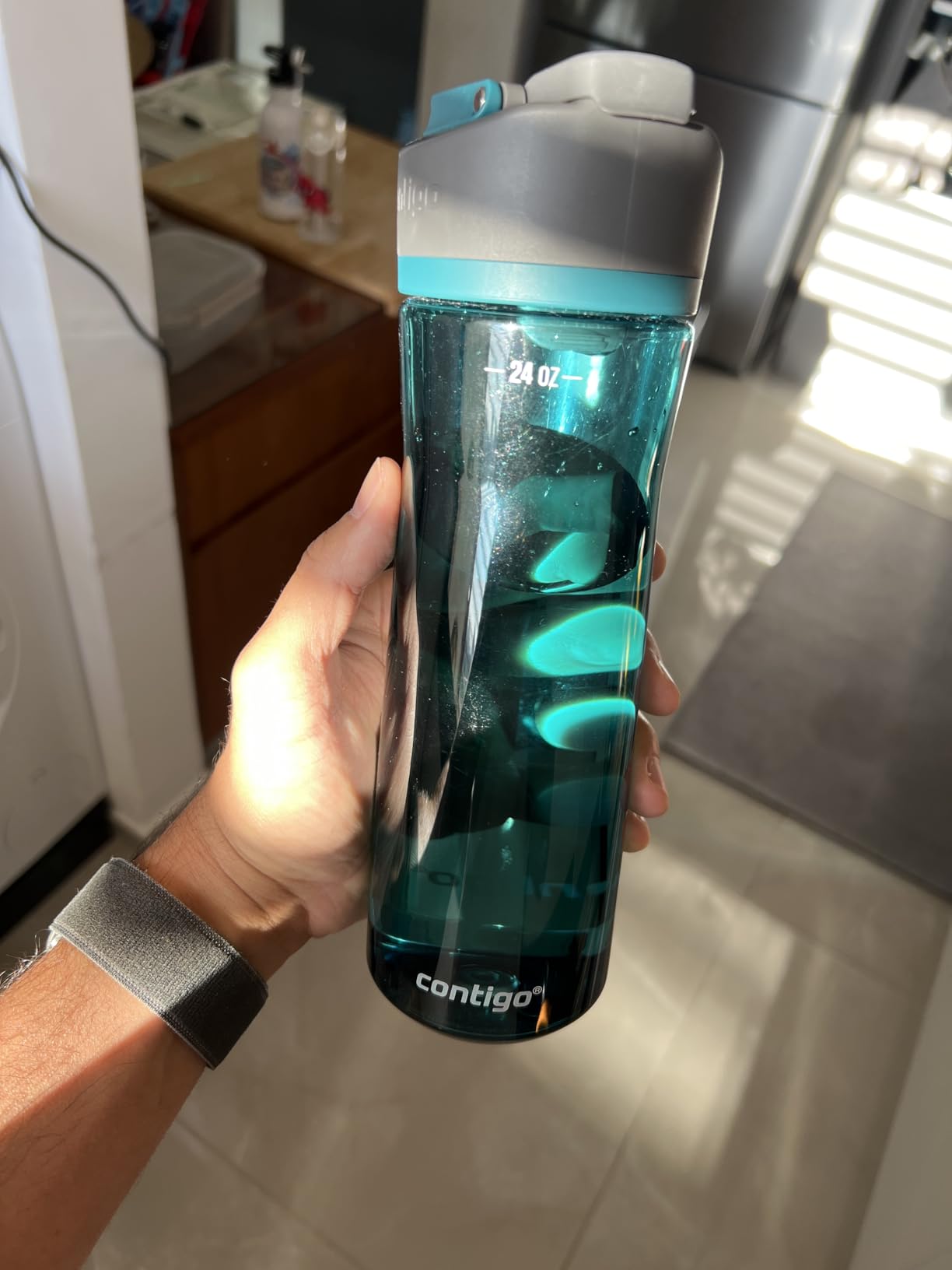 Contigo AUTOSEAL Cortland 24oz Water Bottle BPA-Free Plastic Spill Leak-Proof Lid and Carry Handle Dishwasher Safe Spirulina - Customer Photo 1